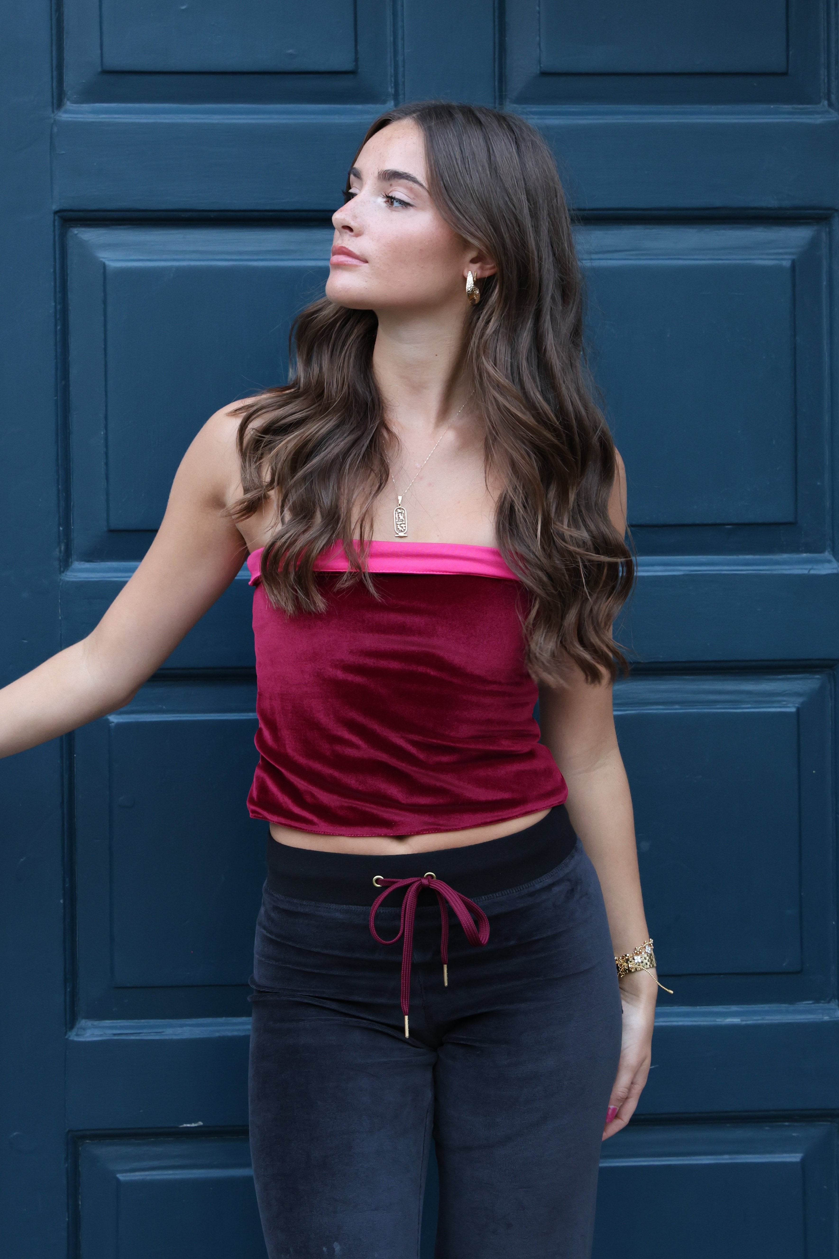 India Bandeau Top Bordeaux / Raspberry