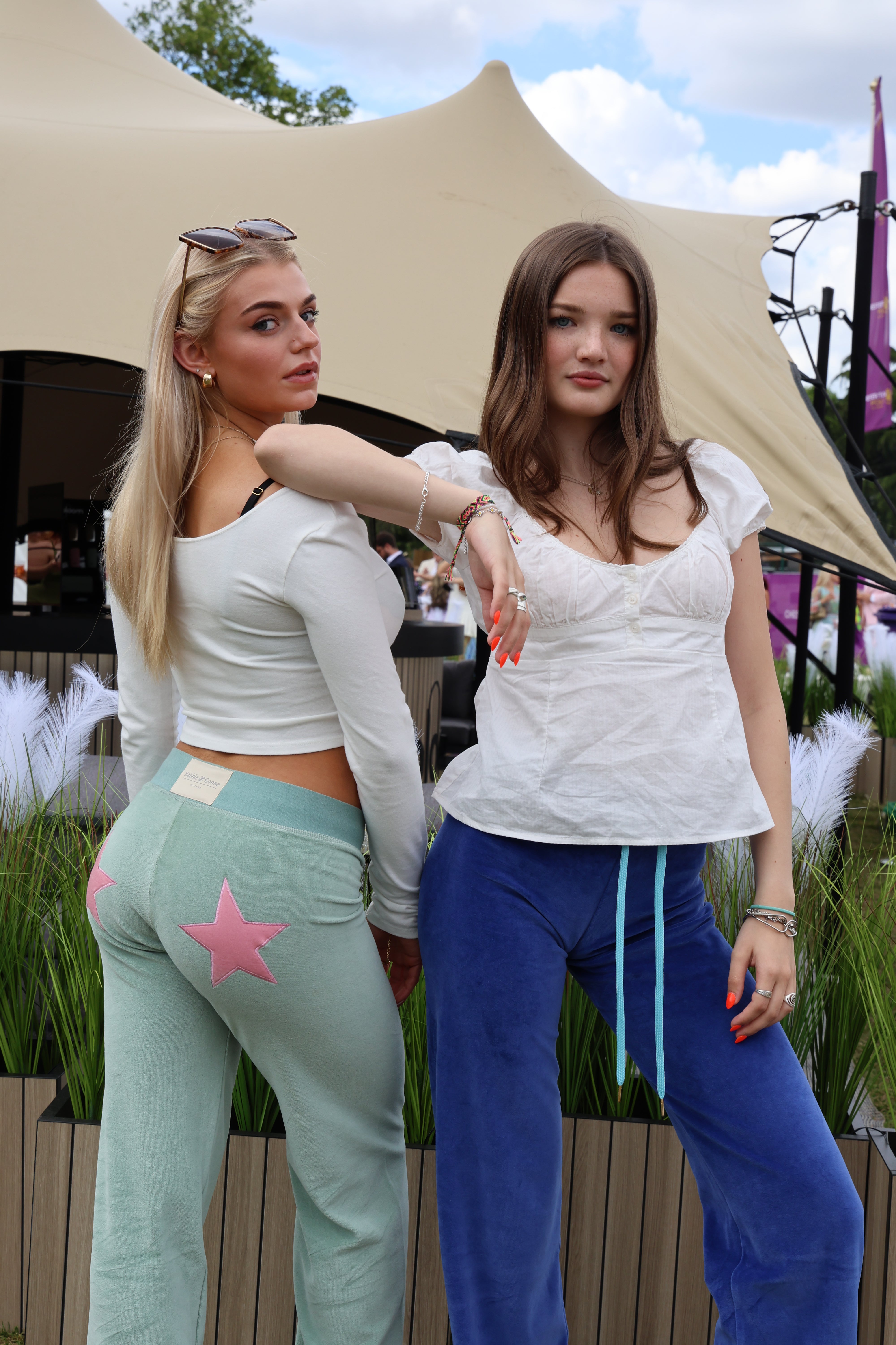 Velour Star Jogger Sage / Pale Pink