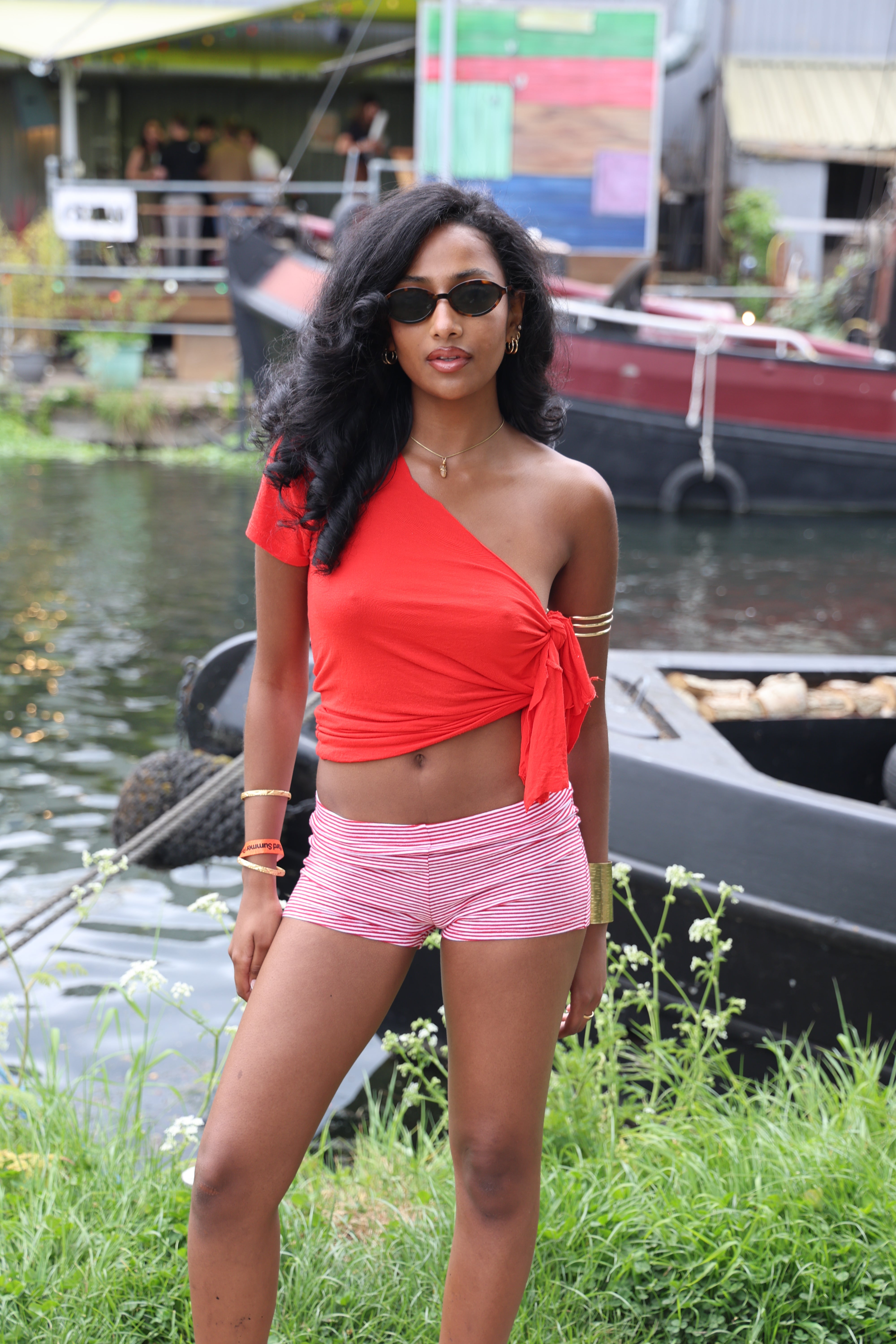 Sofia Star Stripe Shorts - Red / White Stripe