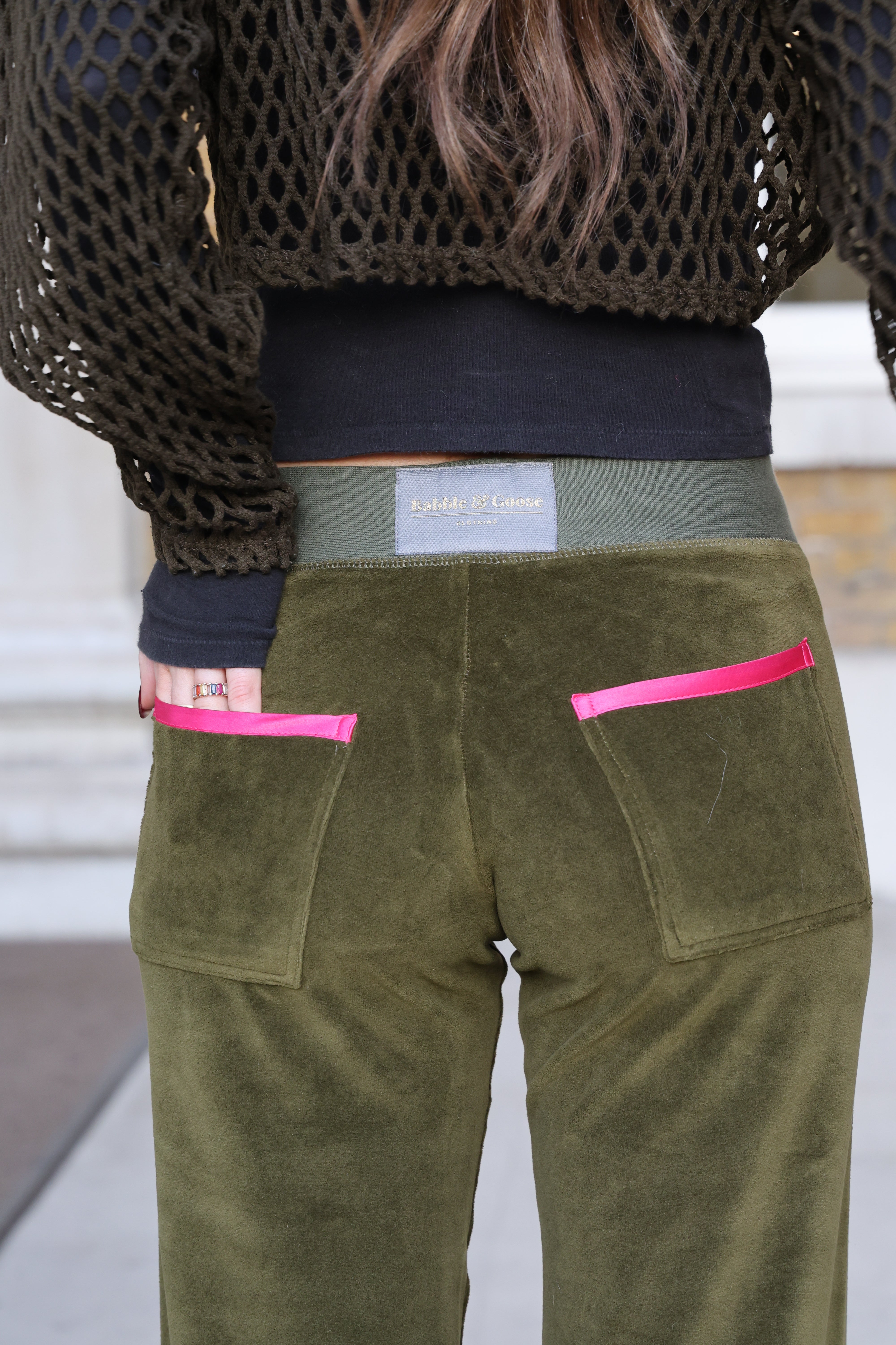 Allegra Jogger Olive / Raspberry