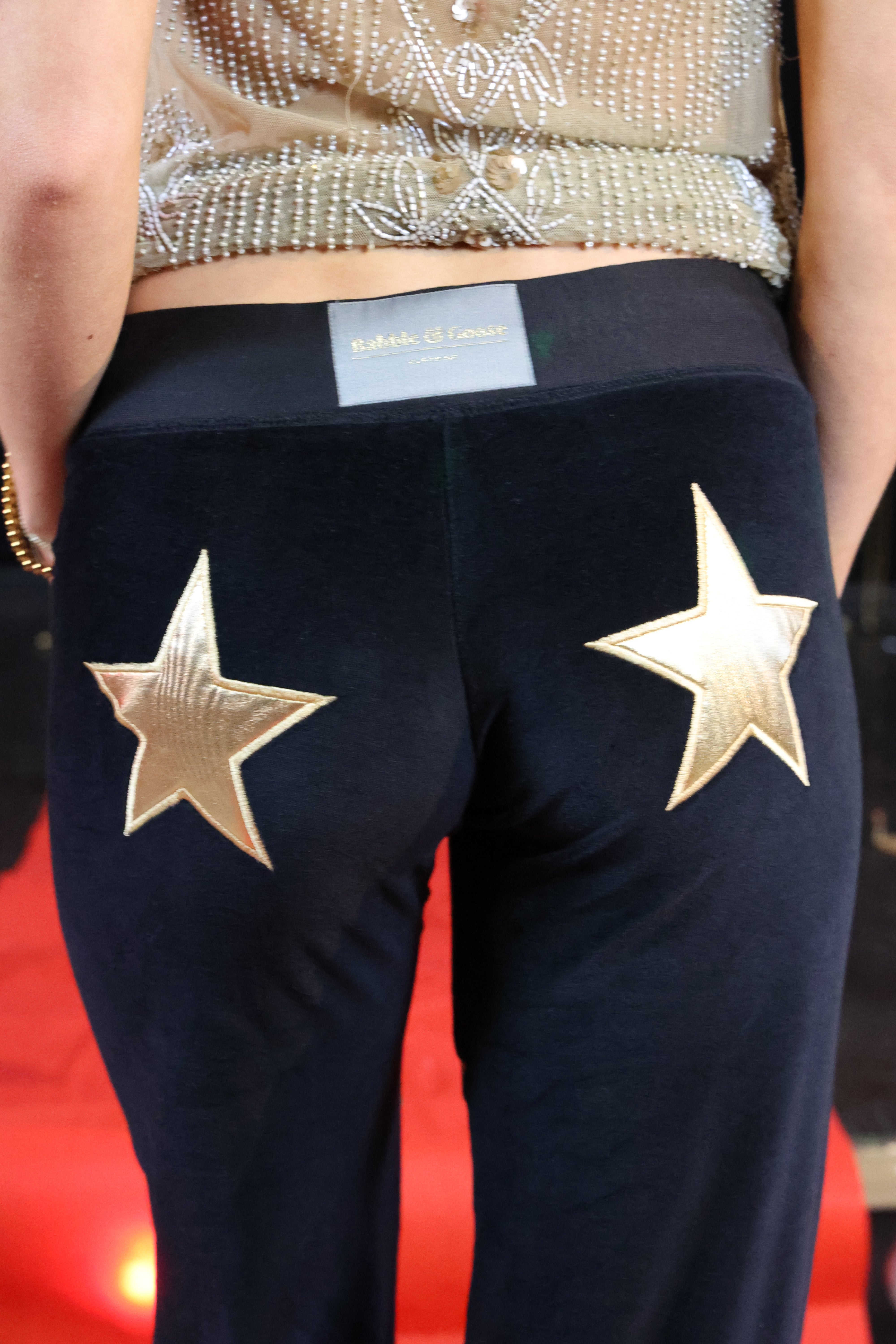 Velour Star Jogger Black / Gold