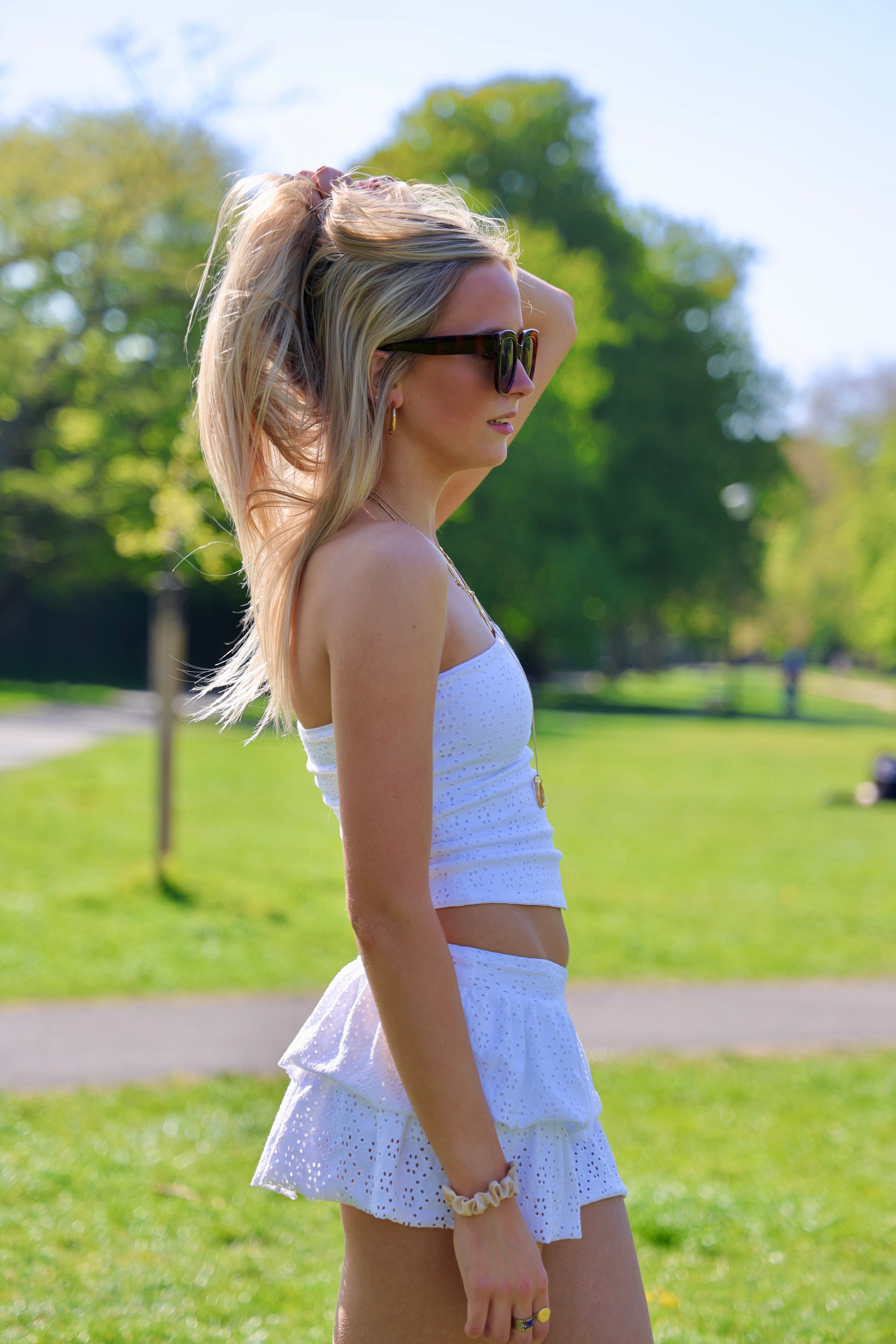 Lily Embroidered Skort - White