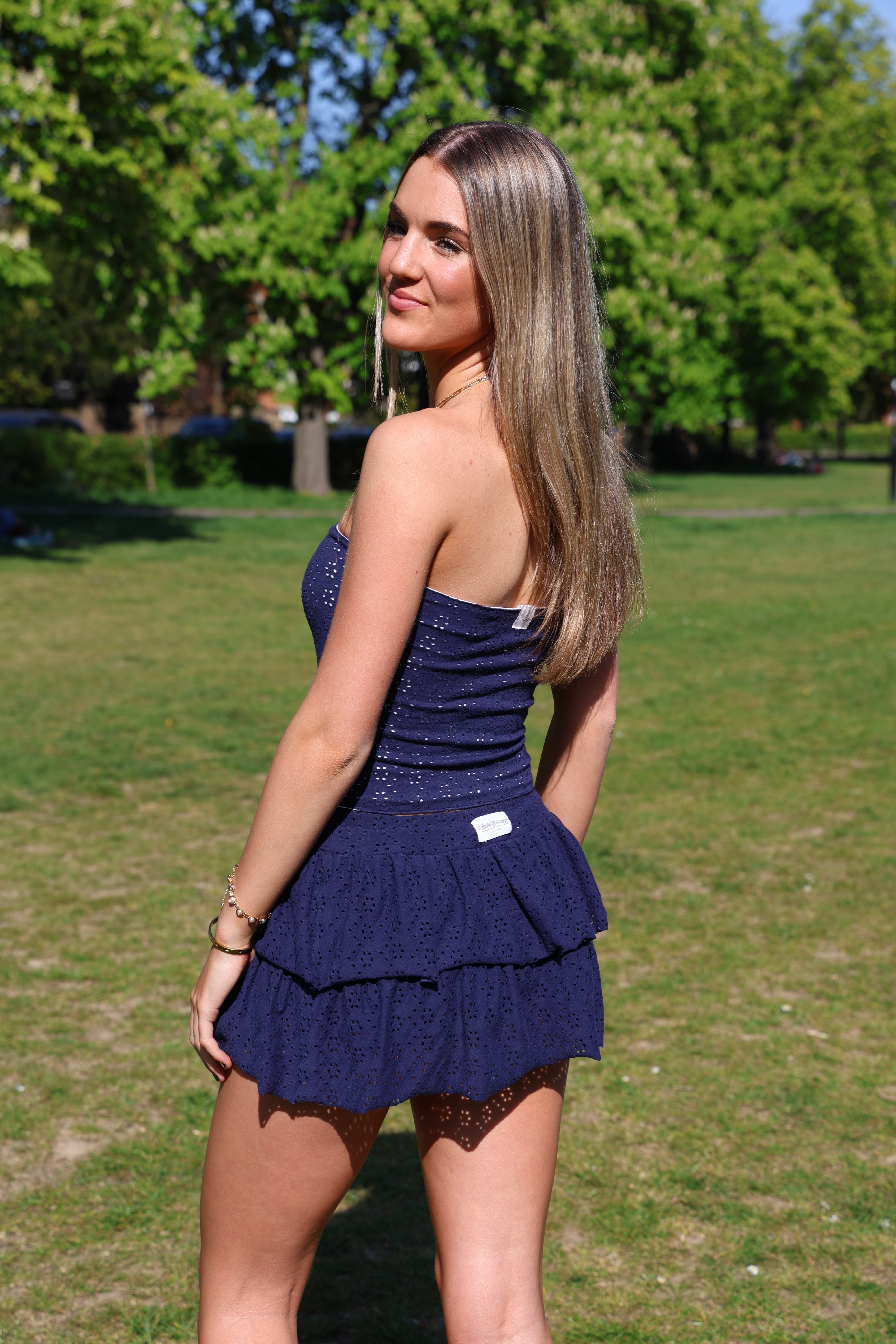 Lily Embroidered Skort - Navy