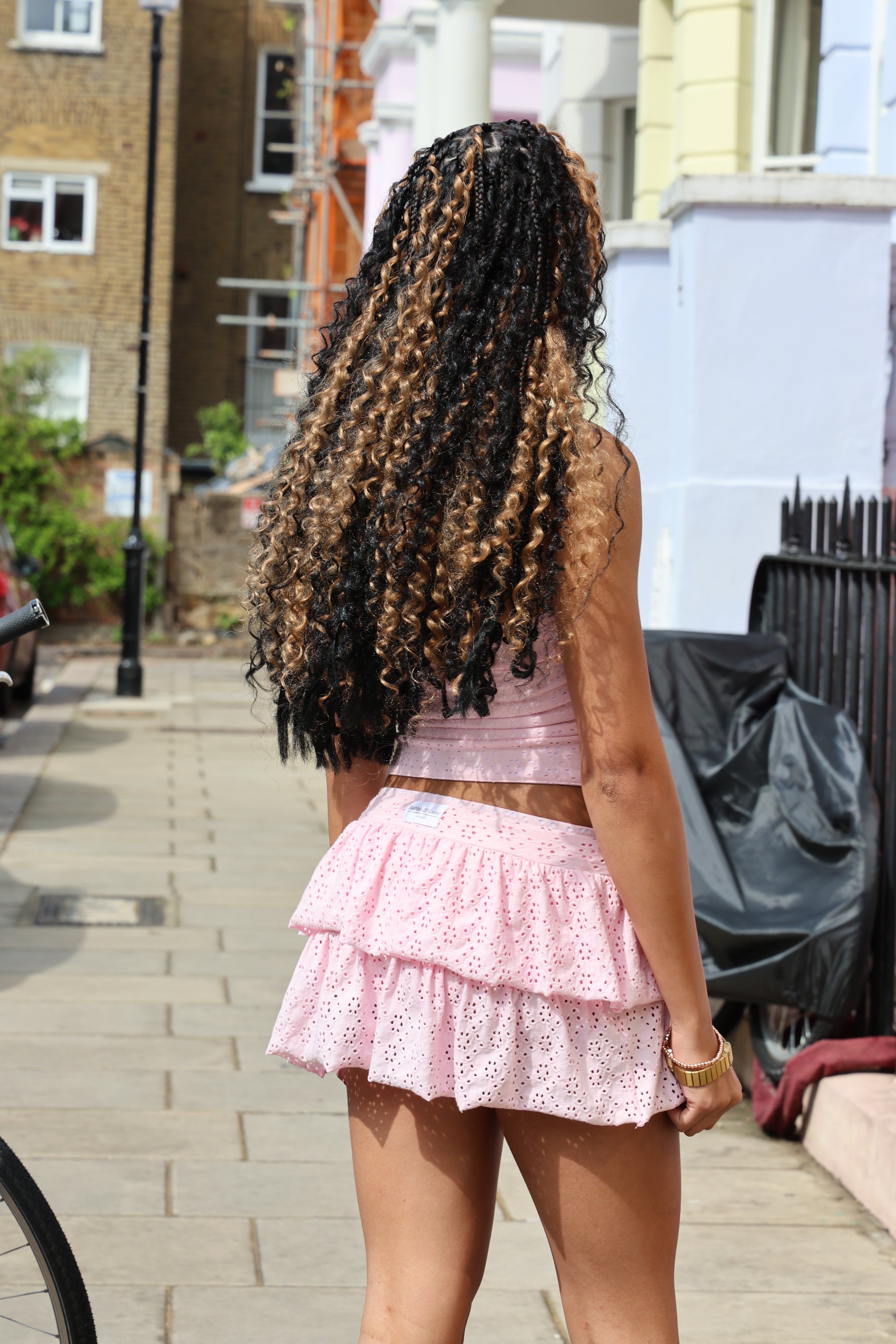 Lily Embroidered Skort - Pale Pink