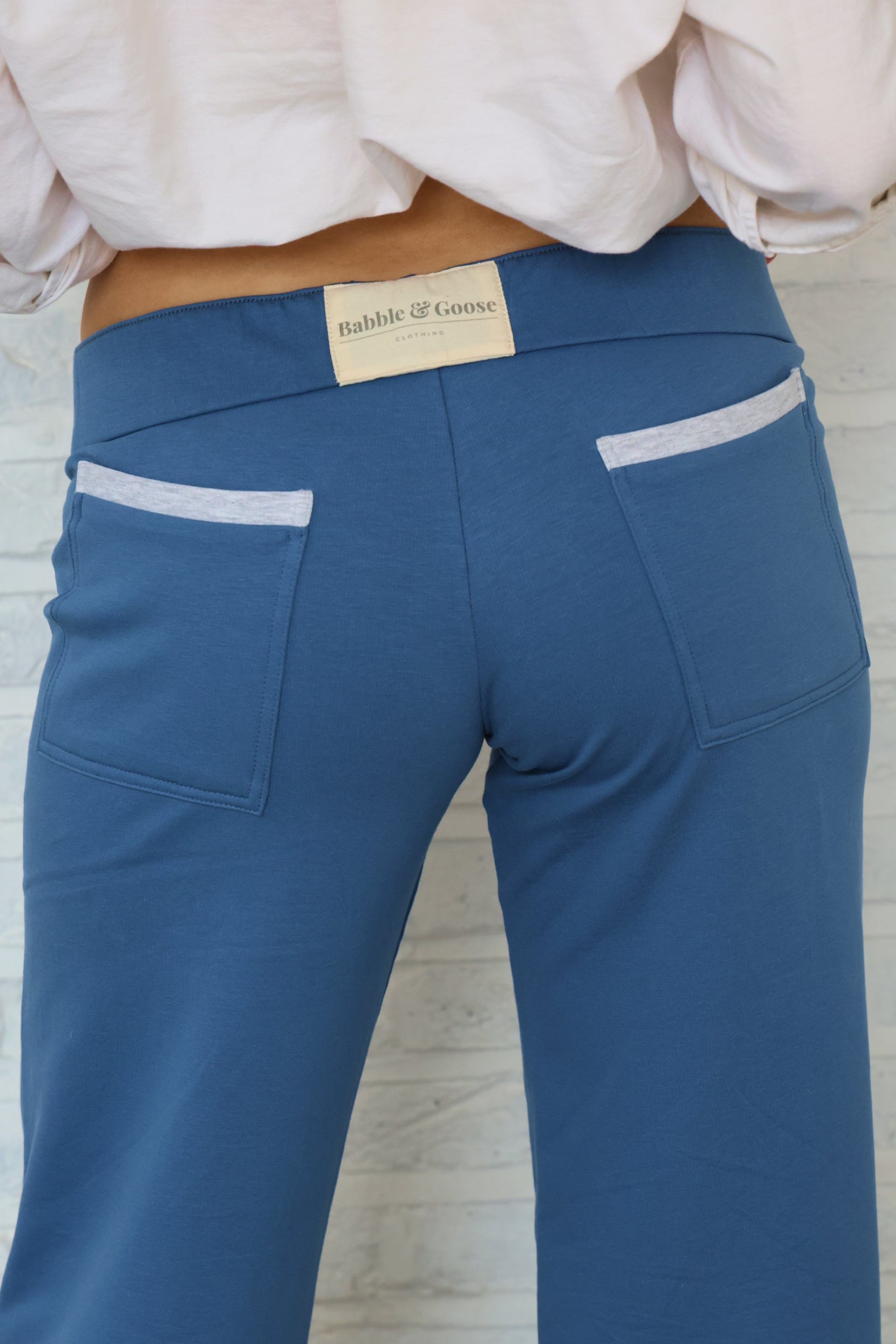 Dora Joggers, Indigo/Light Grey