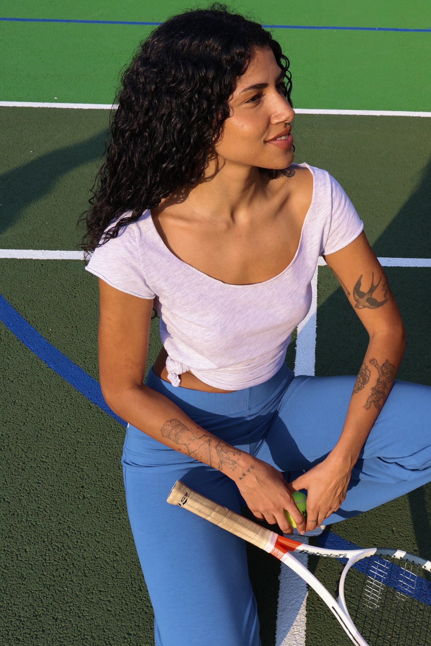 Dora Joggers, Indigo/Light Grey