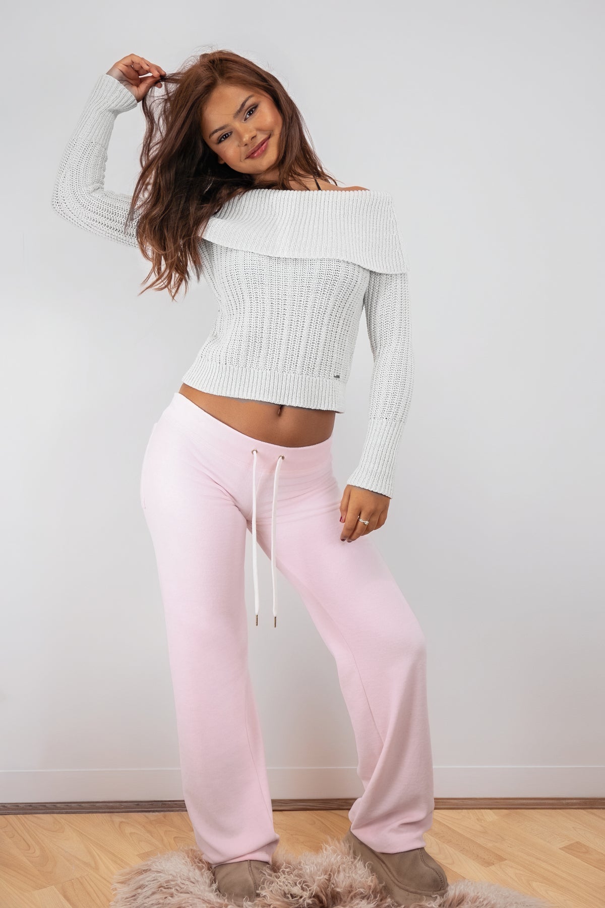 Rosa Pale Pink Velor Joggers