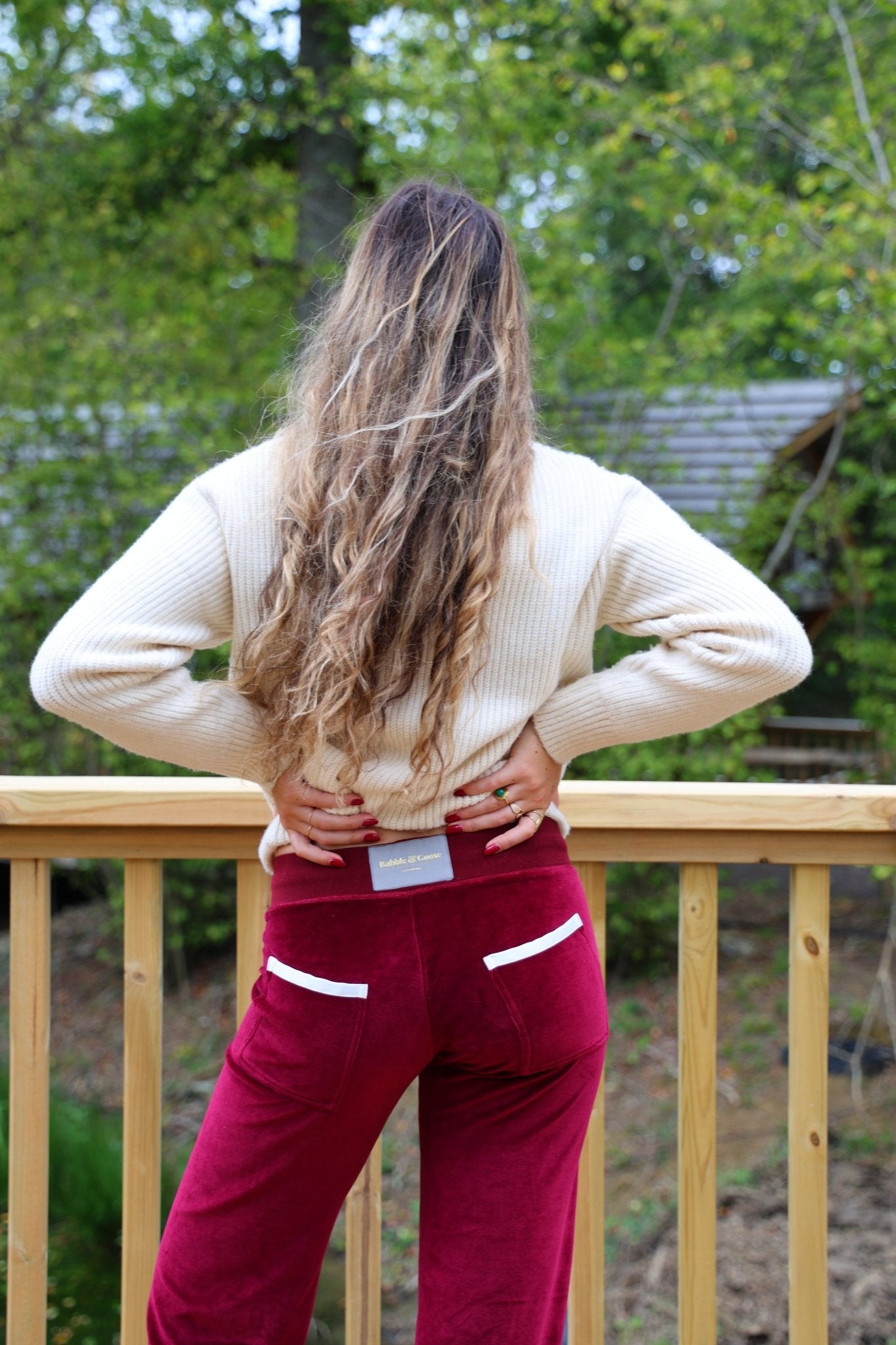 Allegra Campus Collection By Caitlin - Bordeaux/Ivory Jogger - Babble & Goose
