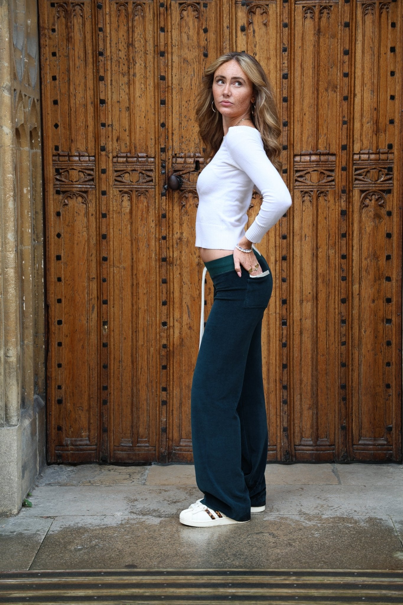 Allegra Campus Collection By Caitlin - Forest Green/Ivory Jogger - Babble & Goose