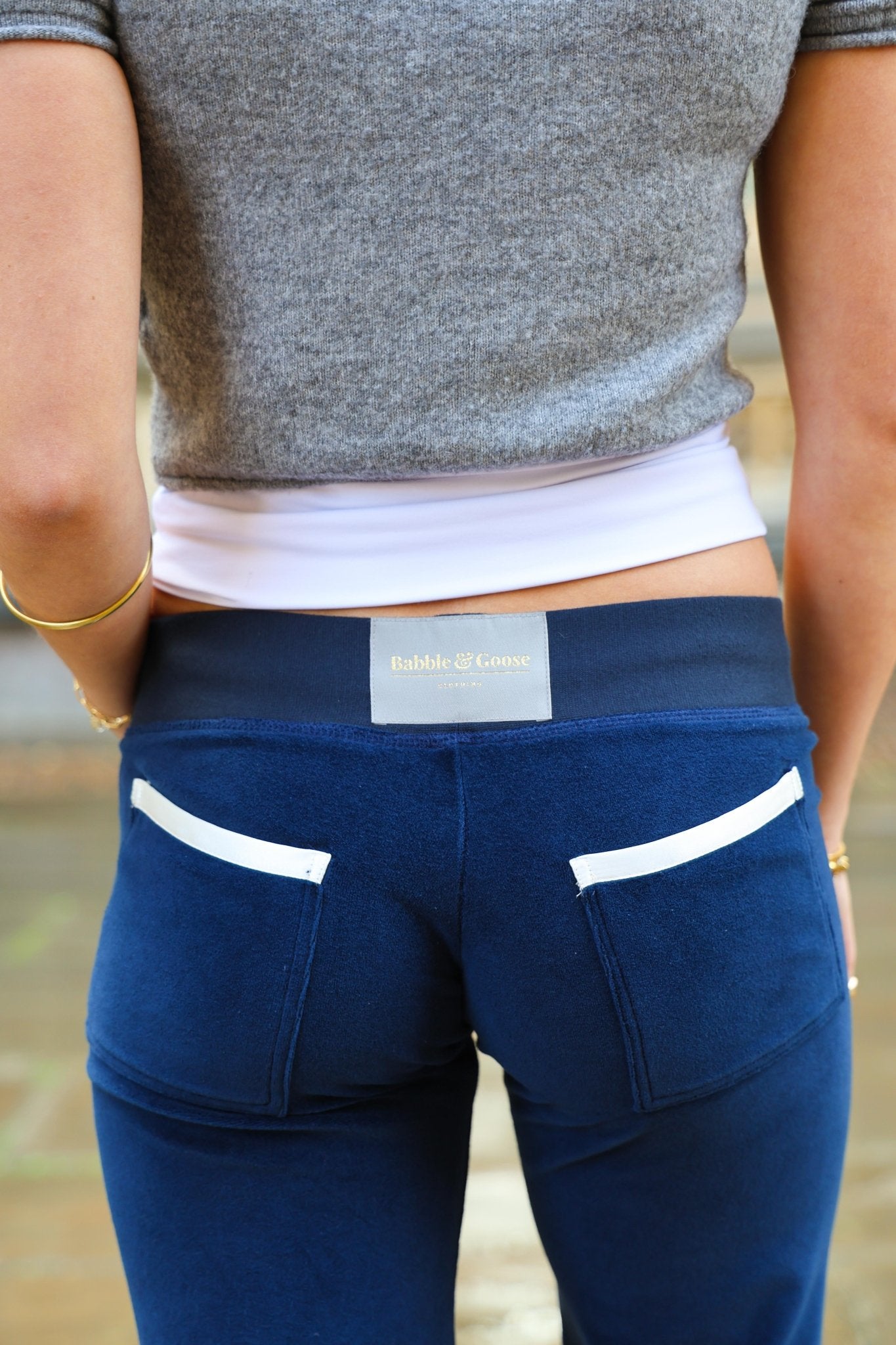 Allegra Campus Collection By Caitlin - Navy/Ivory Jogger - Babble & Goose