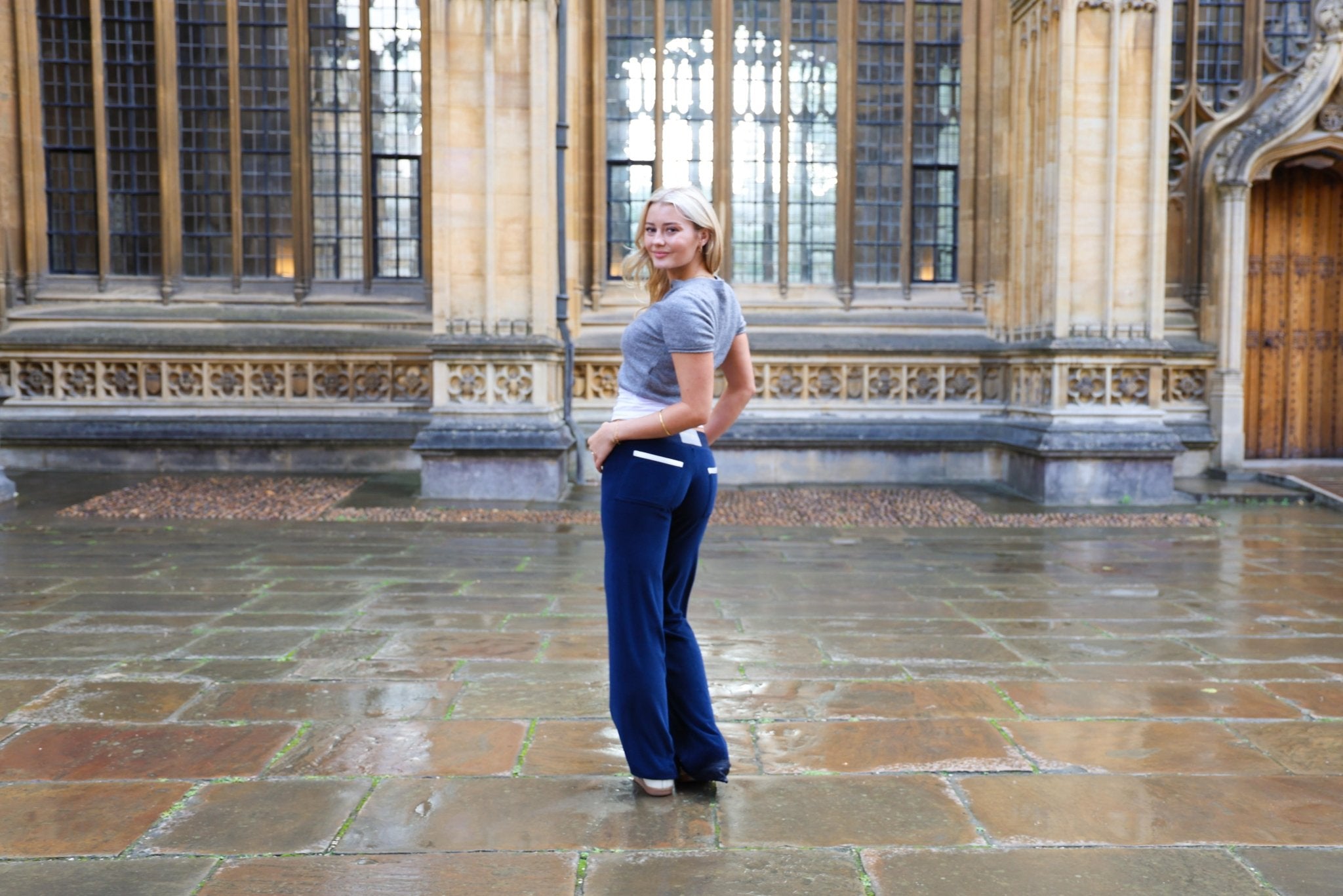 Allegra Campus Collection By Caitlin - Navy/Ivory Jogger - Babble & Goose