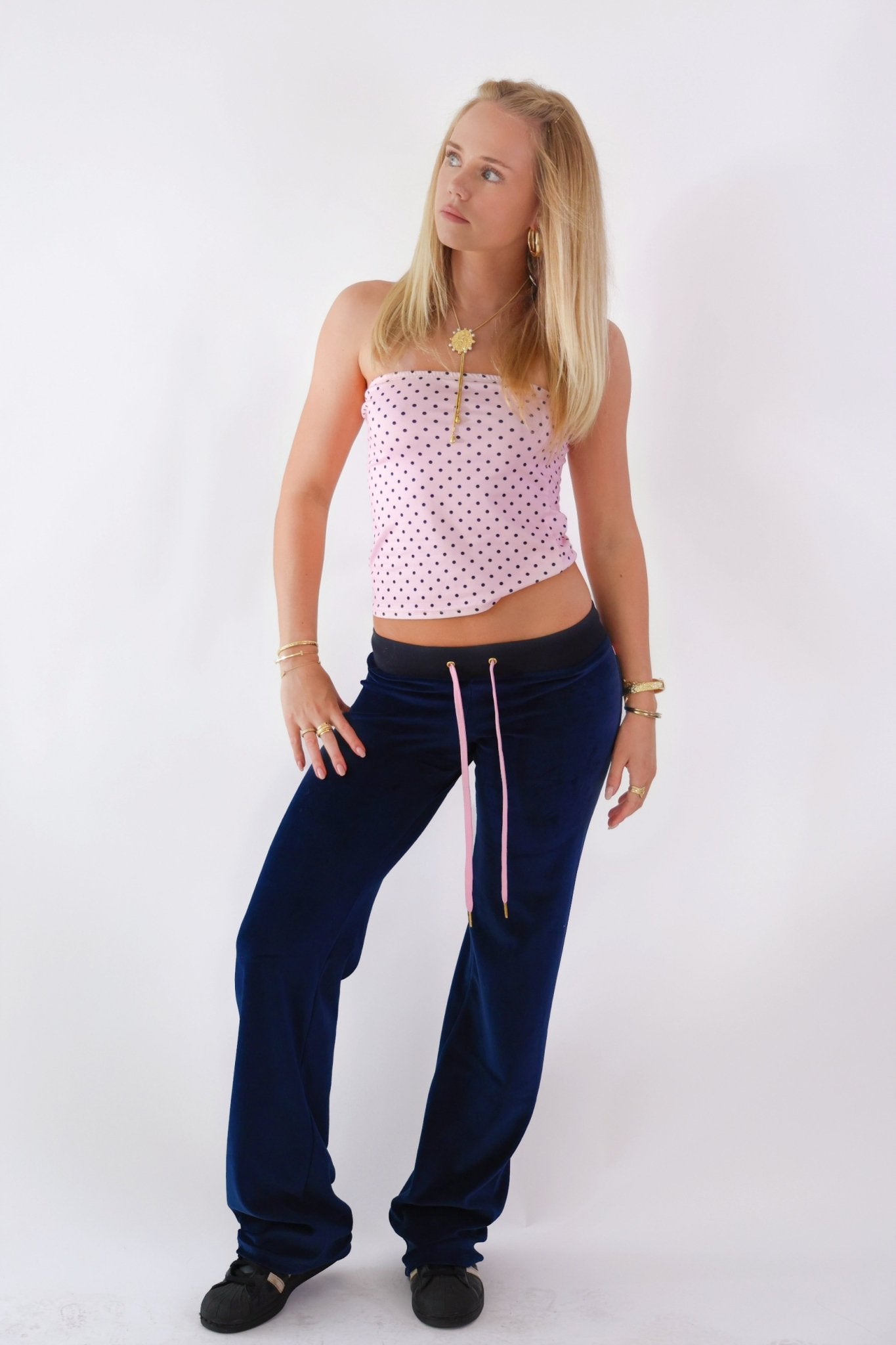 Allegra Campus Collection By Caitlin - Navy/Pale Pink Jogger - Babble & Goose