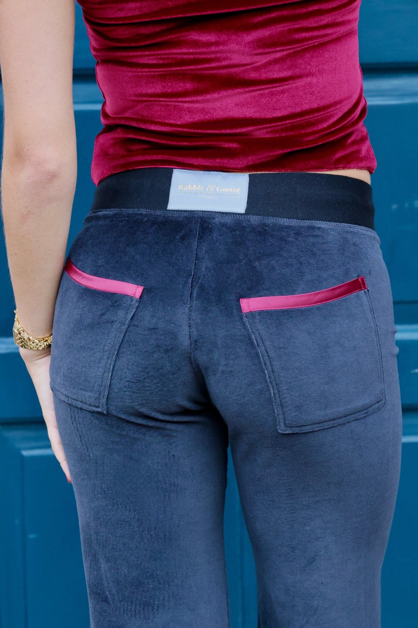 Allegra Jogger Black / Bordeaux - Babble & Goose