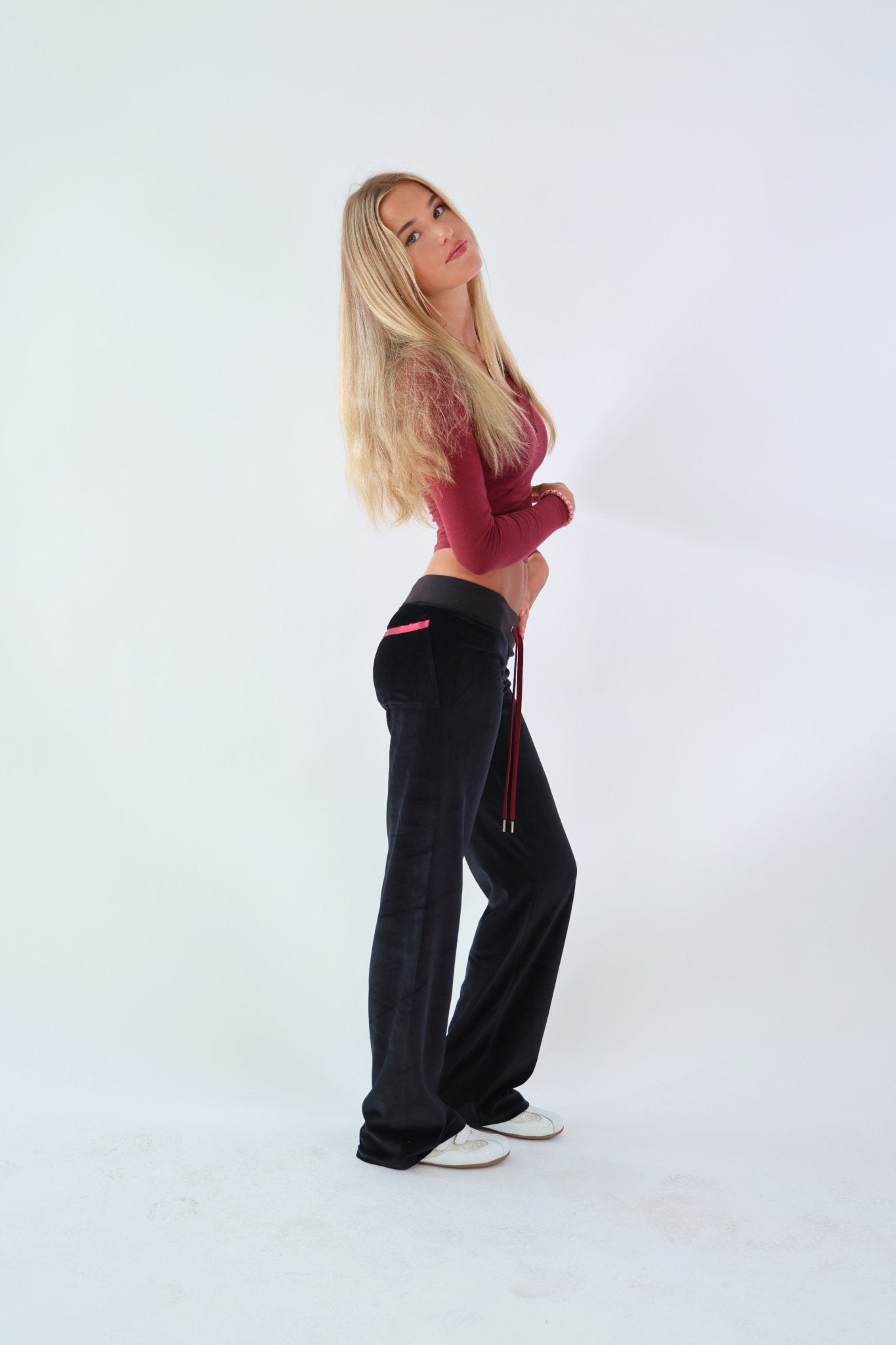 Allegra Jogger Black / Bordeaux - Babble & Goose
