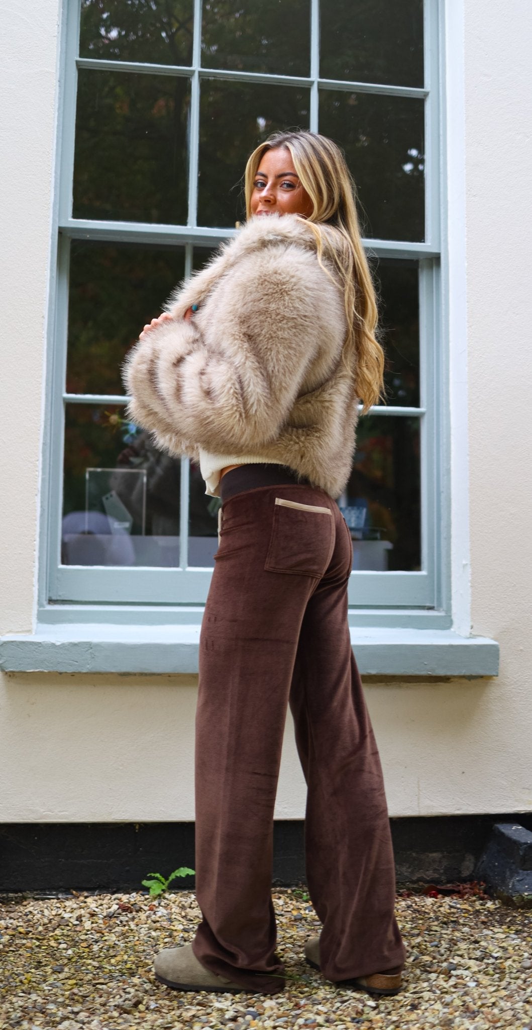 Allegra Jogger Chocolate / Cream - Babble & Goose