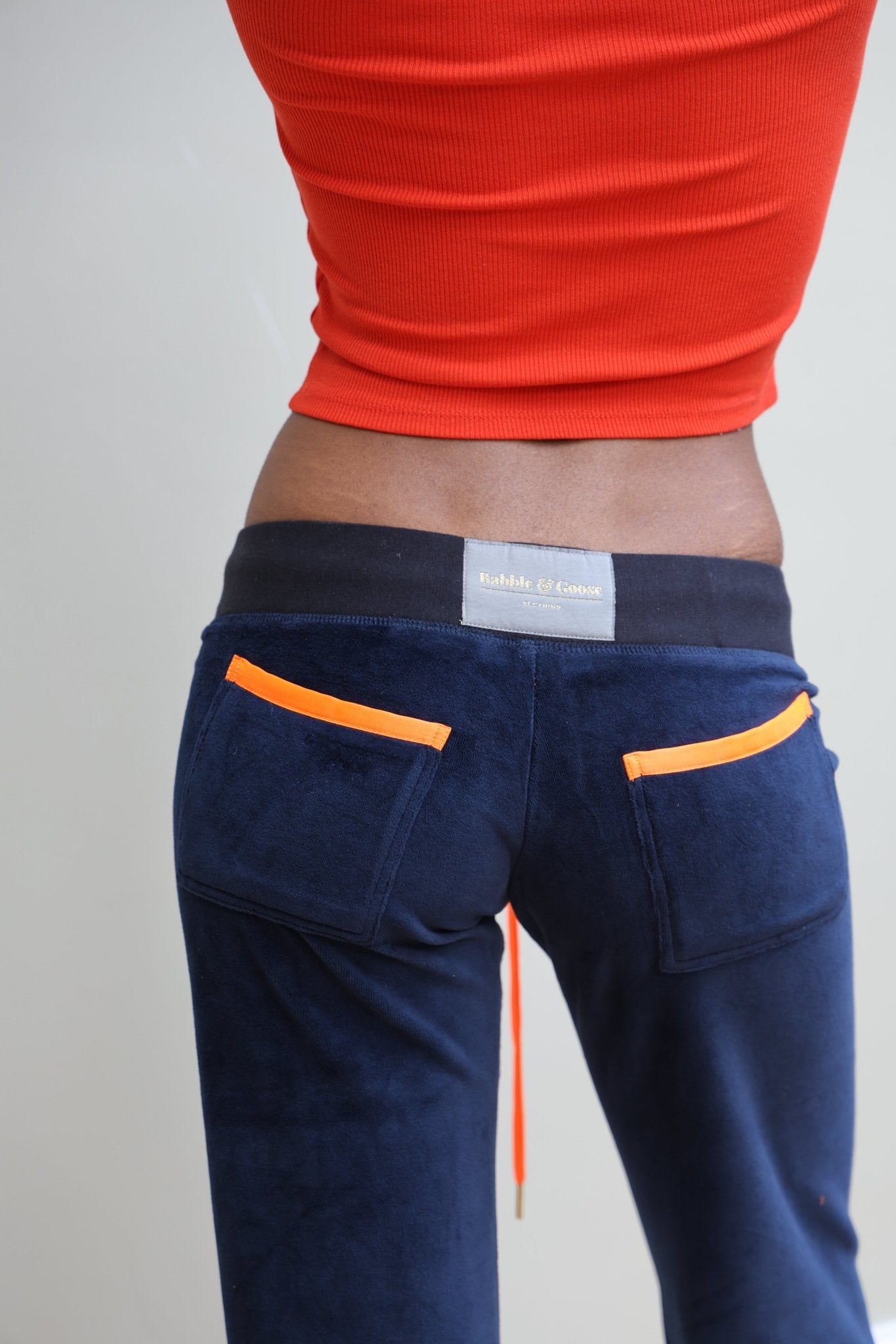 Allegra Jogger Dark Navy / Neon Orange - Babble & Goose