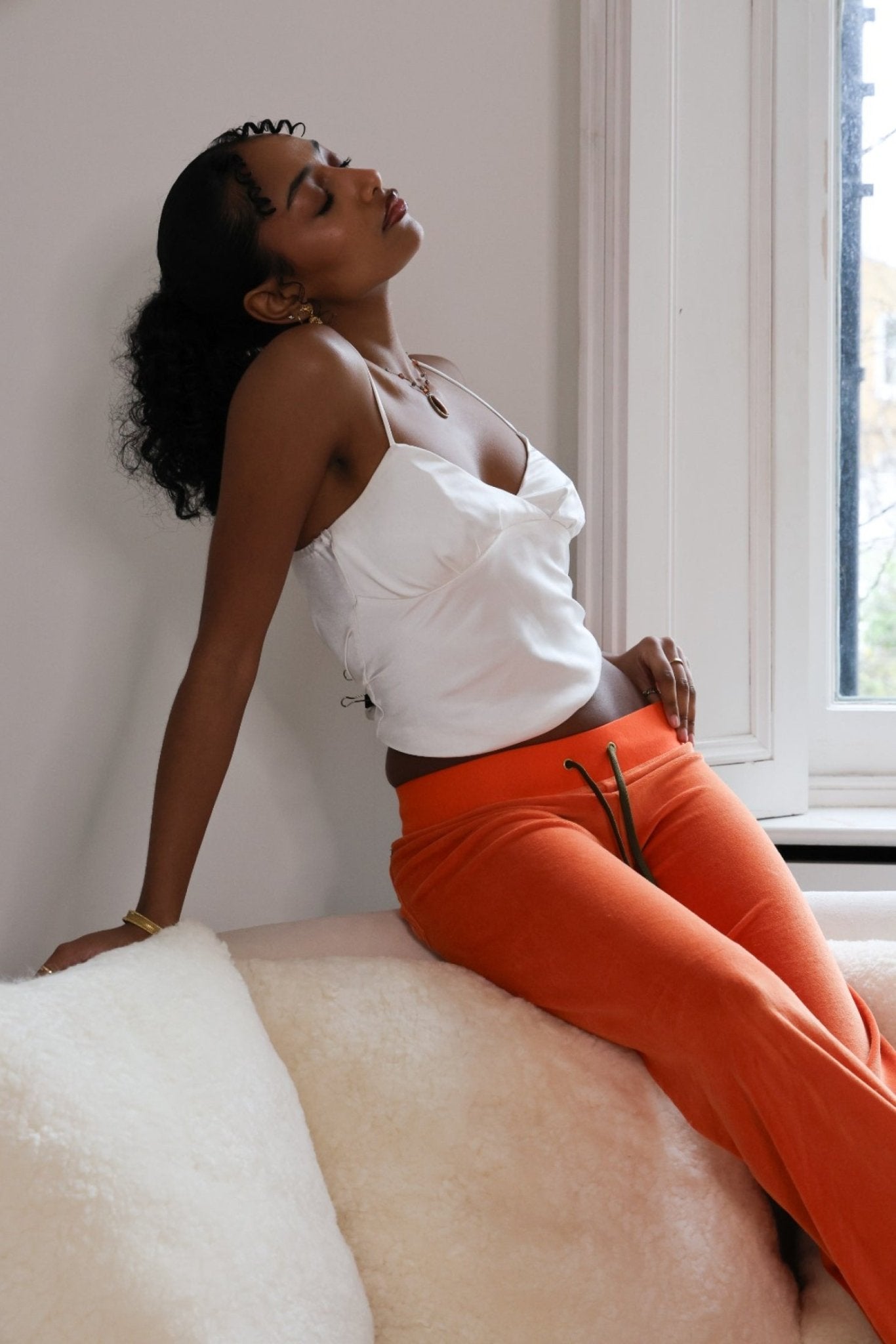 Allegra Jogger Orange / Khaki - Babble & Goose