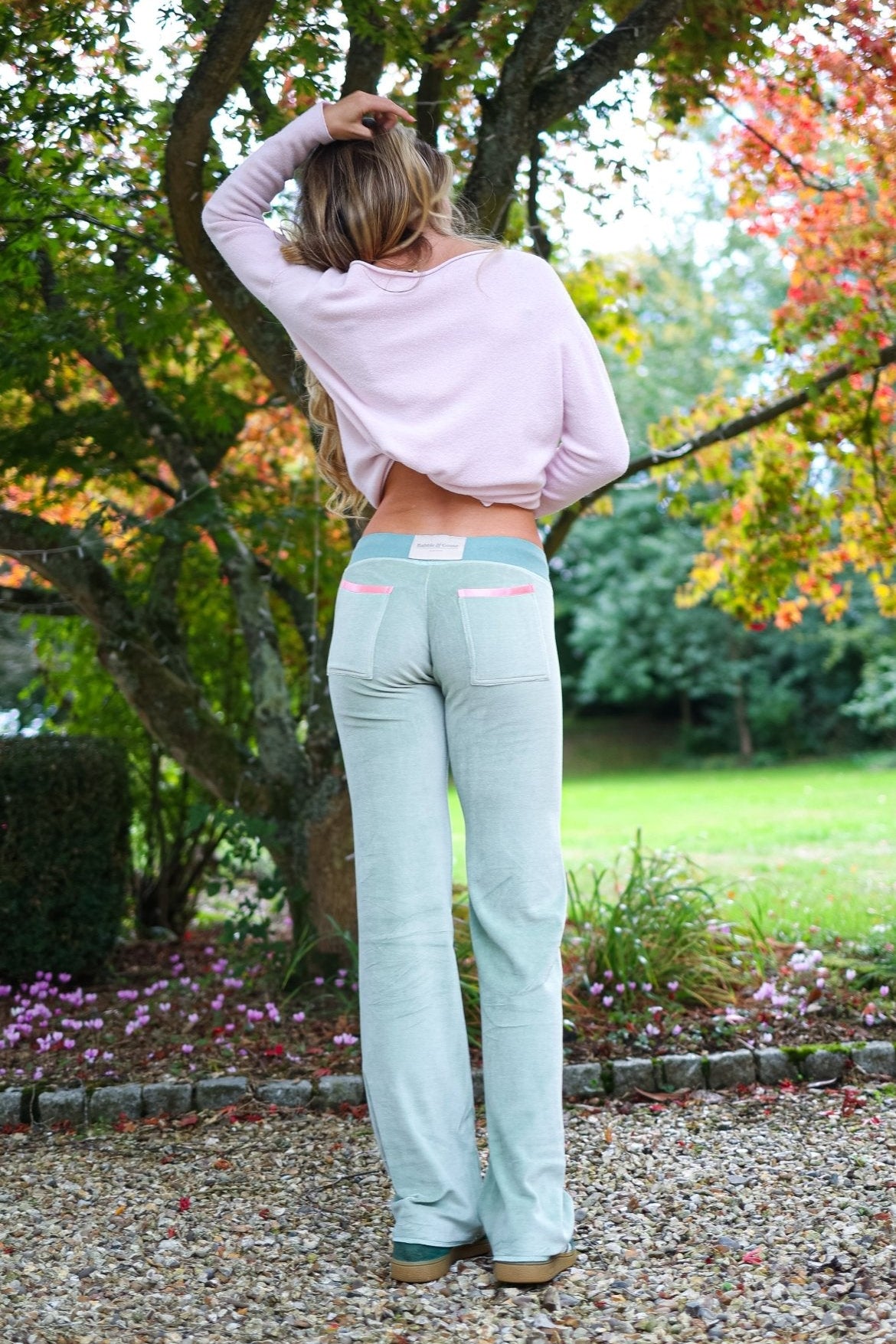 Allegra Jogger Sage / Pale Pink - Babble & Goose