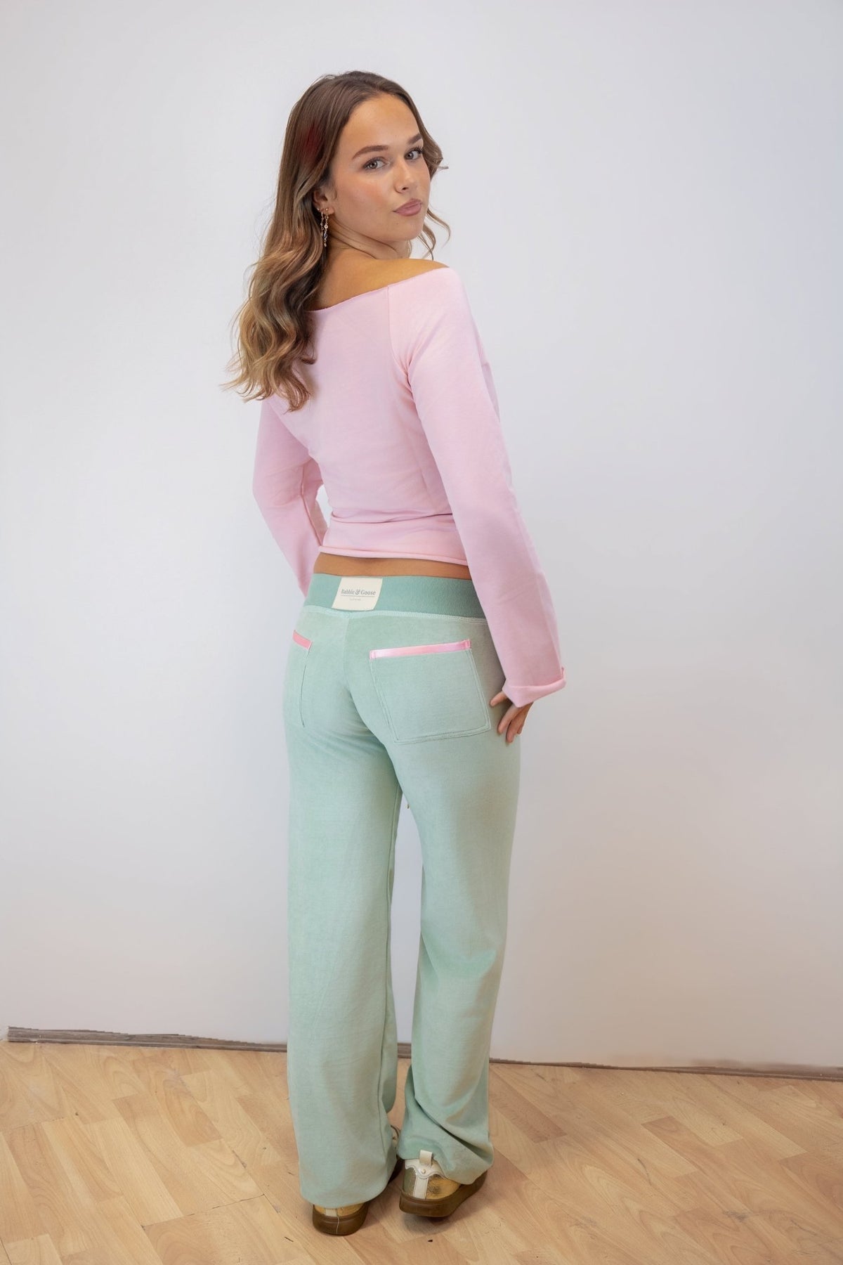 Allegra Jogger Sage / Pale Pink - Babble & Goose