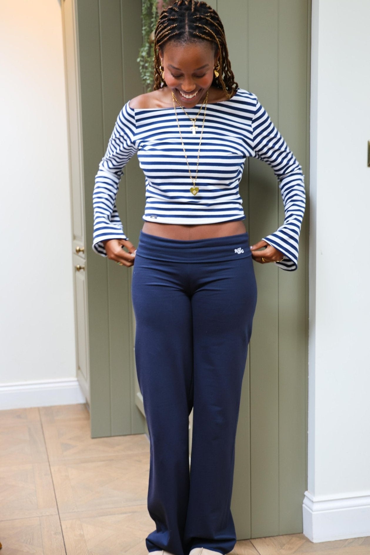 Etalie Fold - Over Joggers - Navy - Babble & Goose