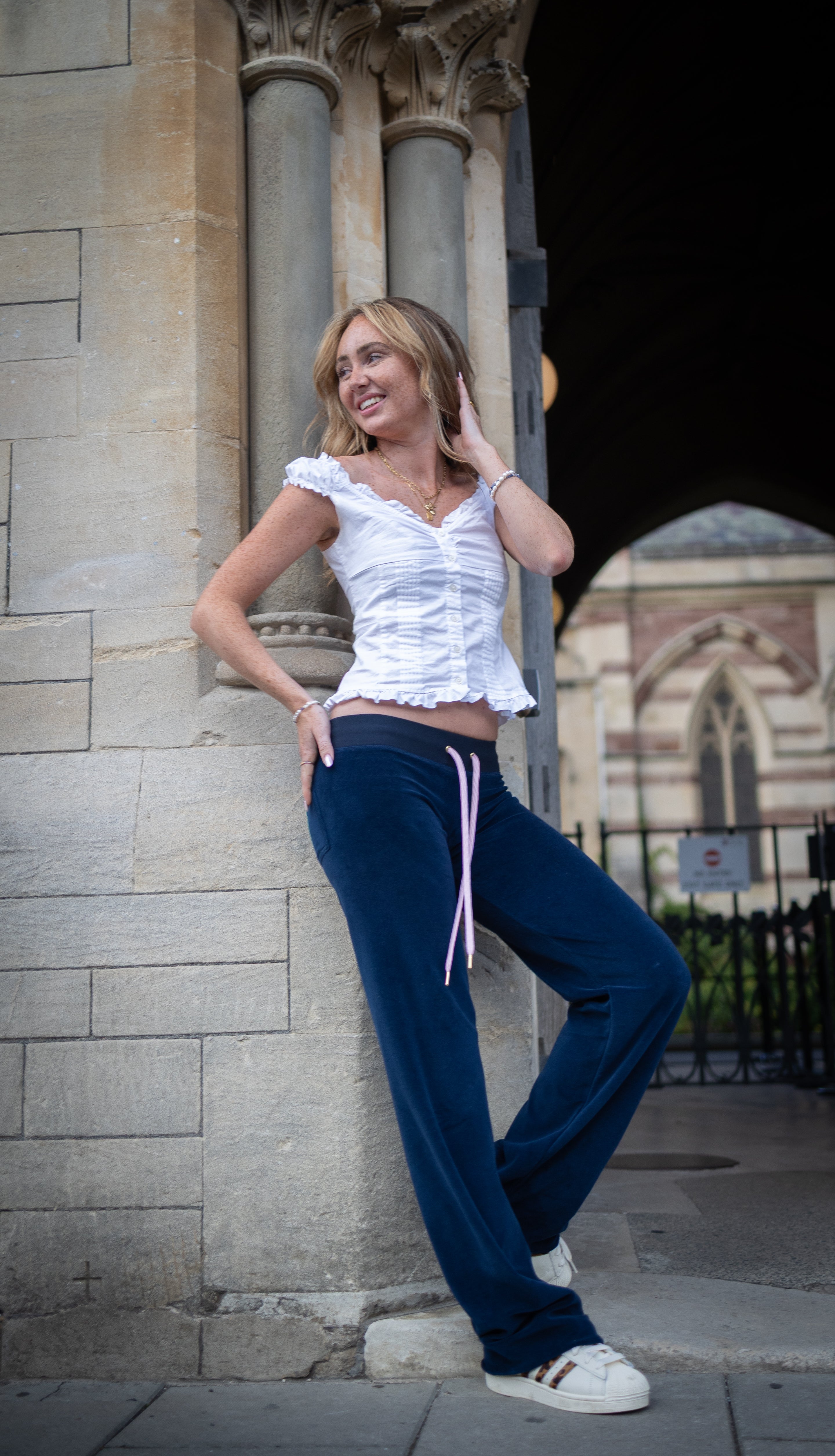 Allegra Campus Collection By Caitlin - Navy/Pale Pink Jogger