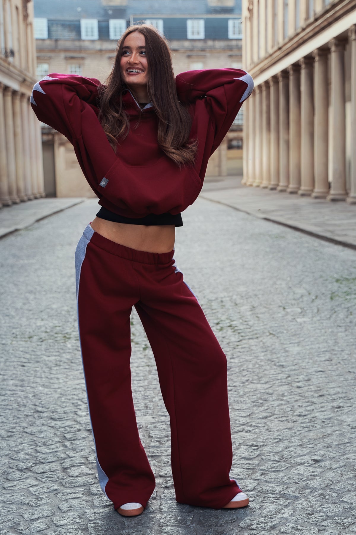 Jackson Joggers Bordeaux & Grey Jersey