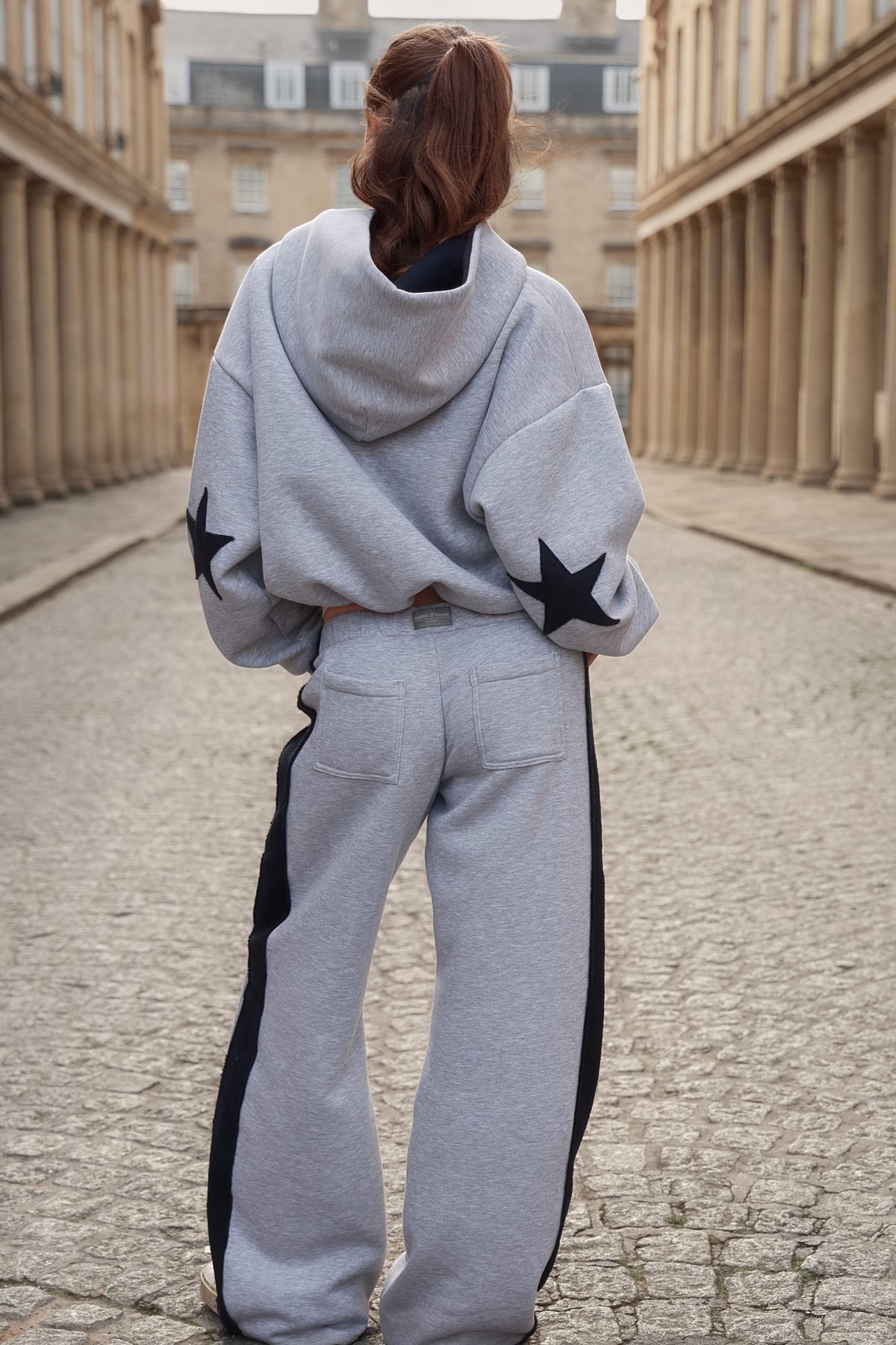 The Daisy Hoodie - Light Grey Melange & Dark Navy Jersey