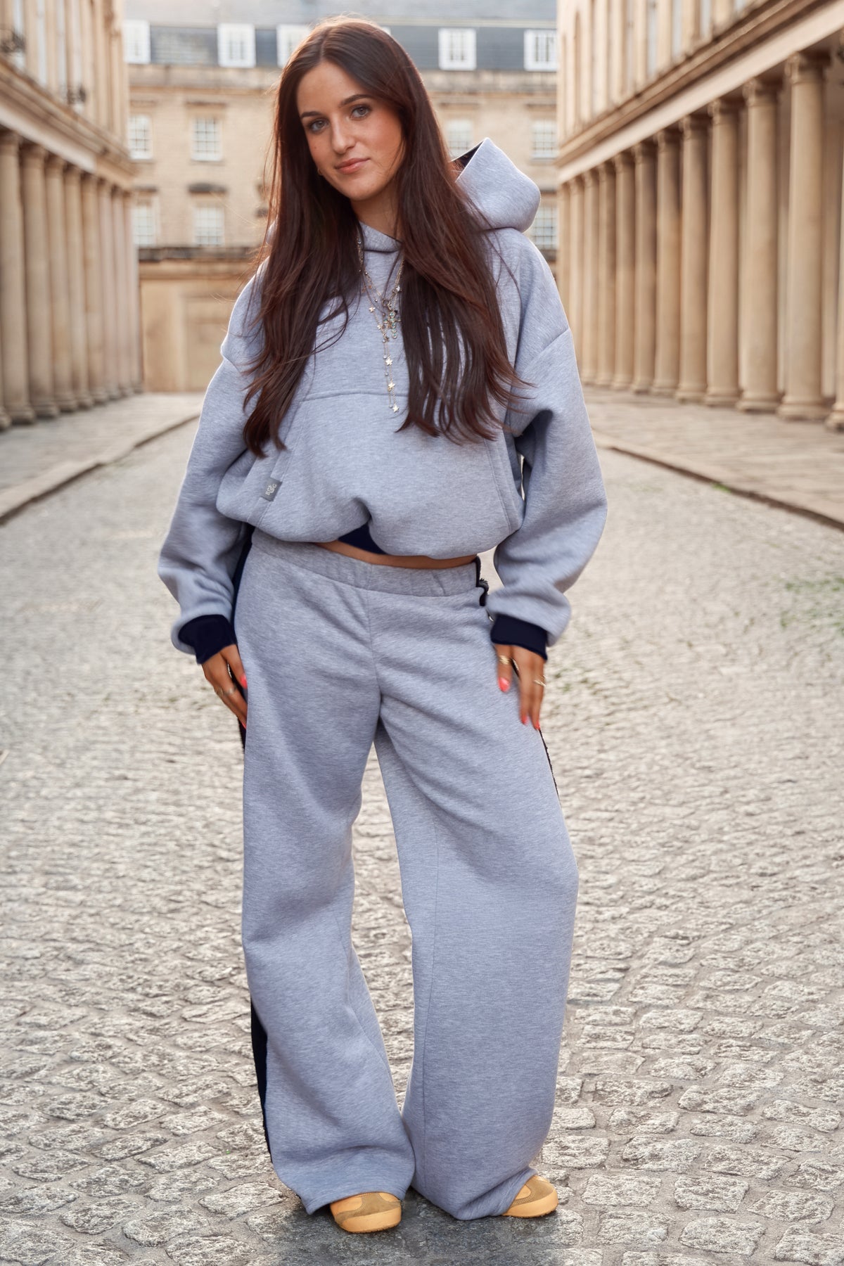 Jackson Joggers Light Grey Melange & Navy Jersey