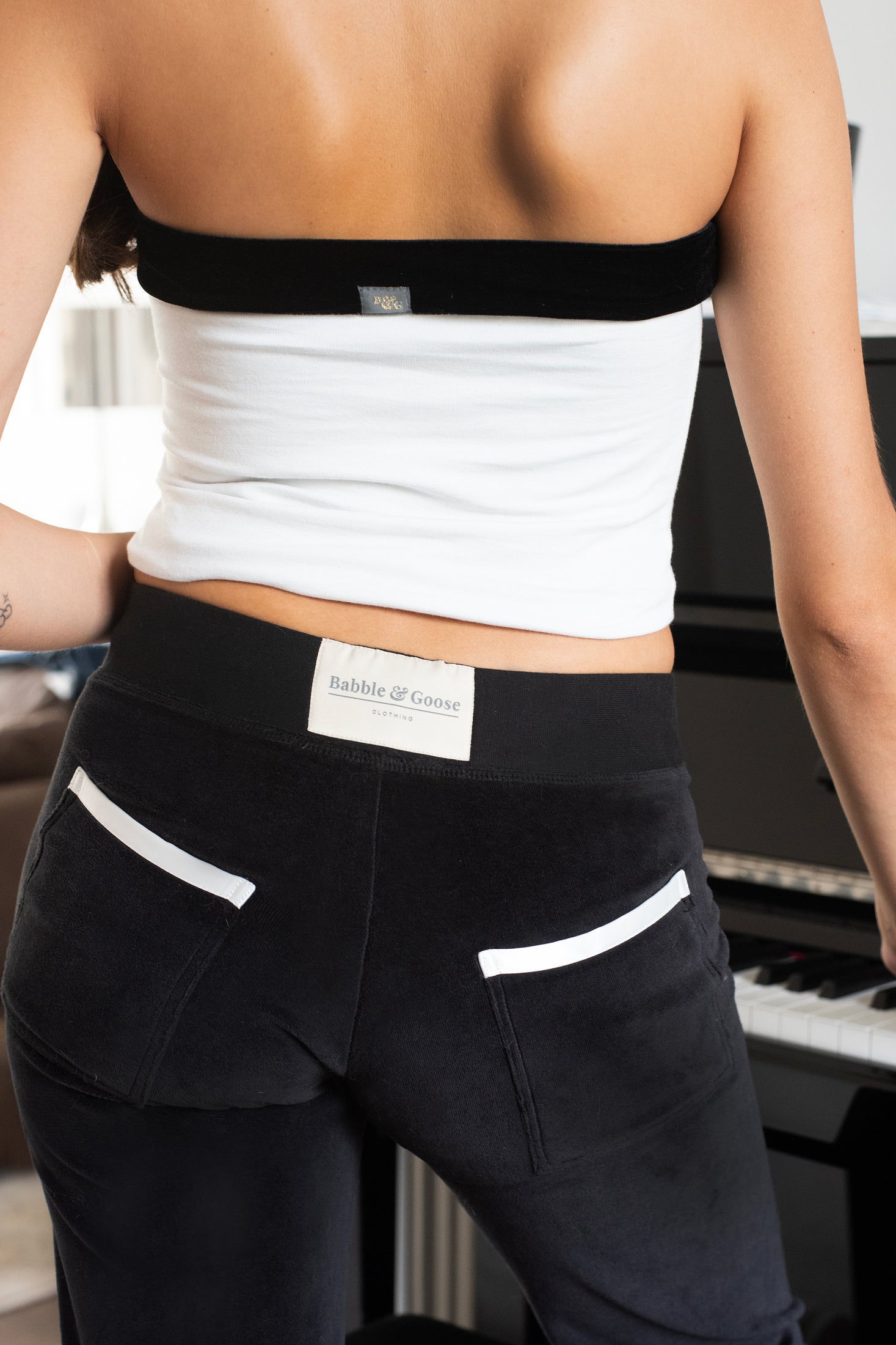 India Bandeau Top Black / Ivory