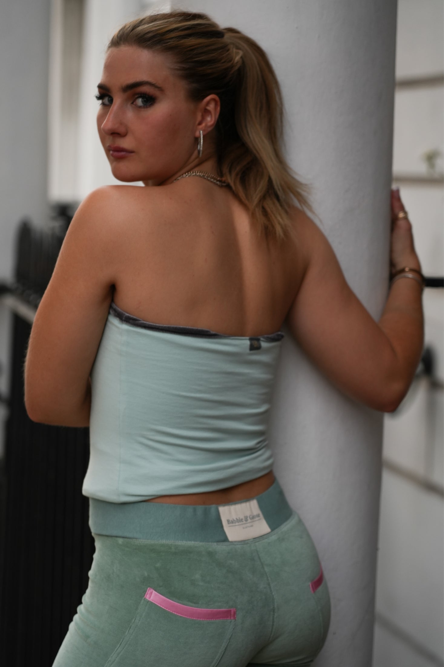 India Bandeau Top Silver / Sage