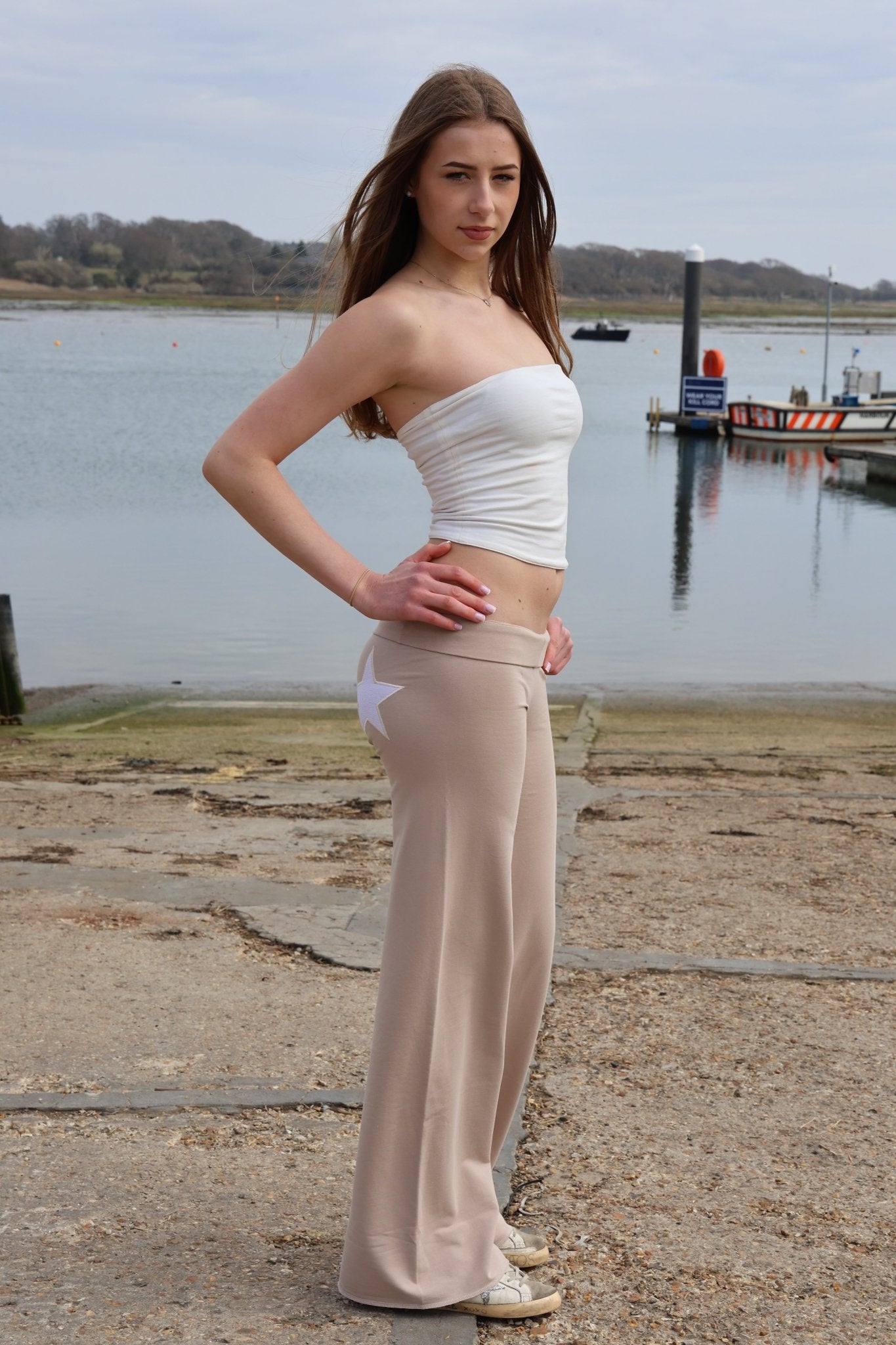 Jersey Star Jogger Sand/Sand Stripe - Babble & Goose