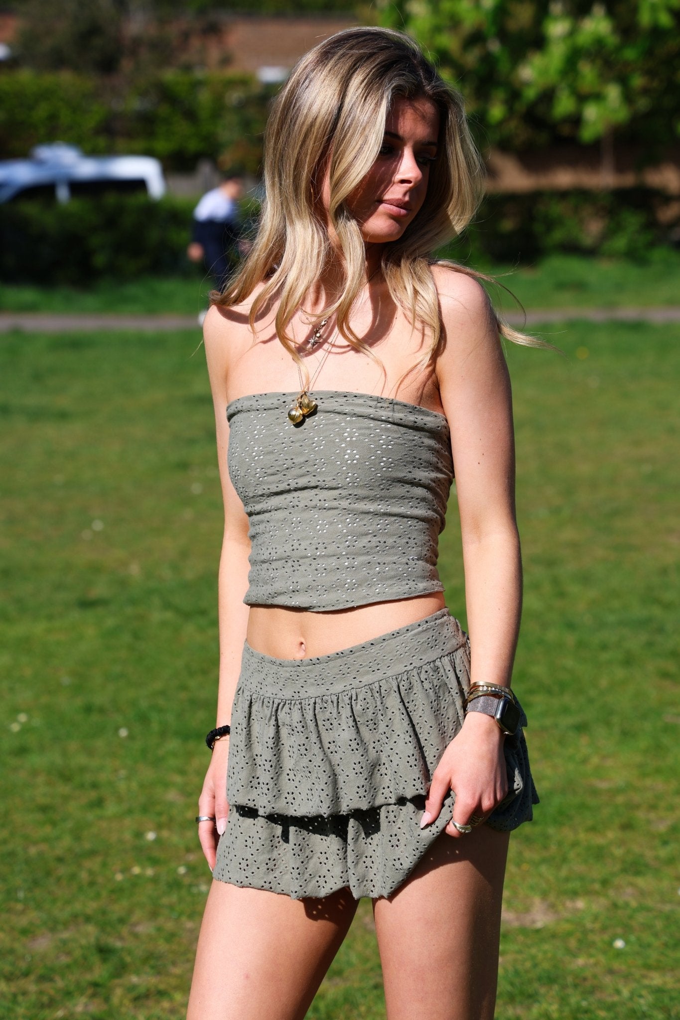 Nearly Perfect - Lily Embroidered Skort - Olive - Babble & Goose