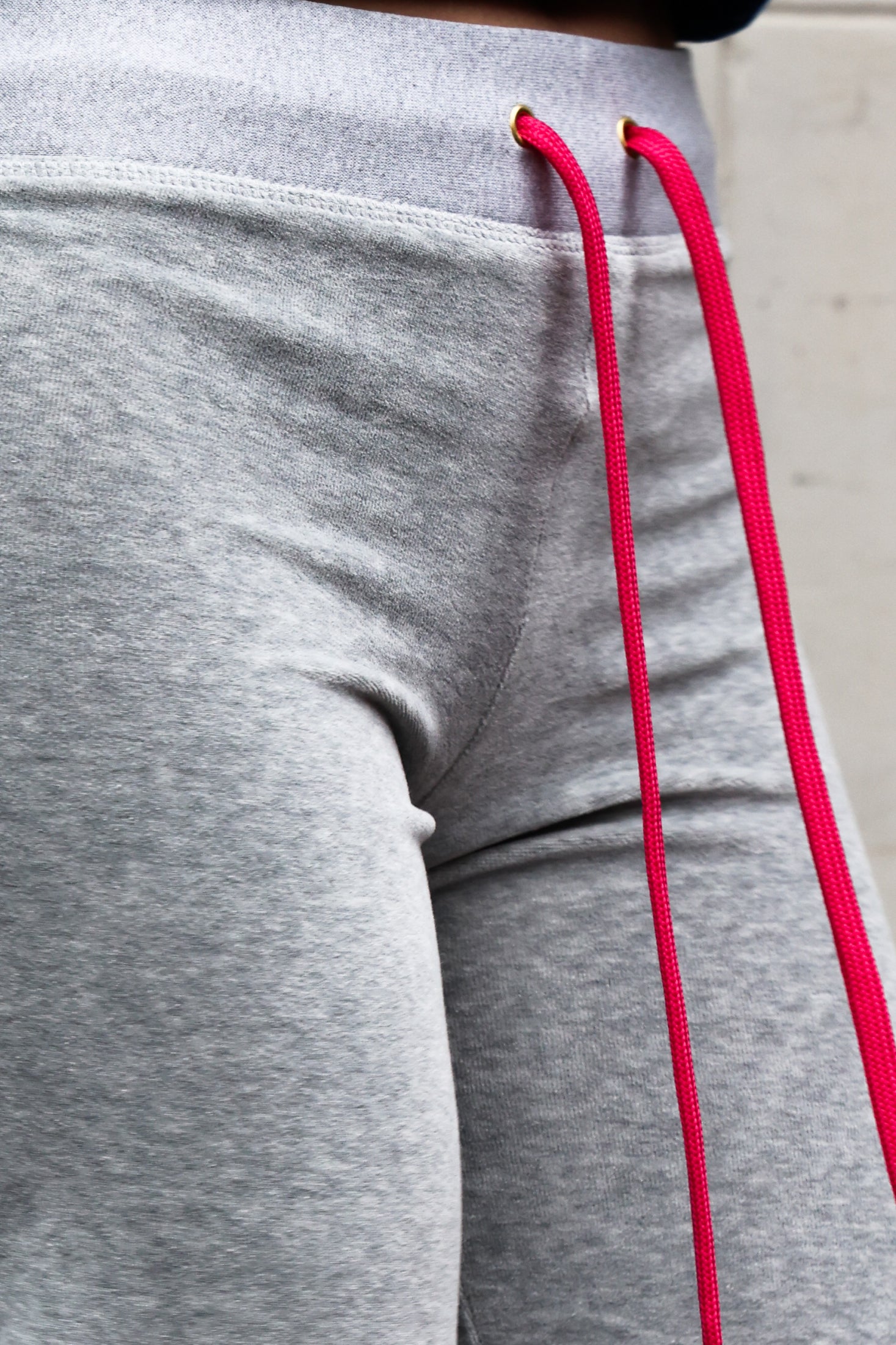 Velour Star Jogger Light Grey / Neon Pink