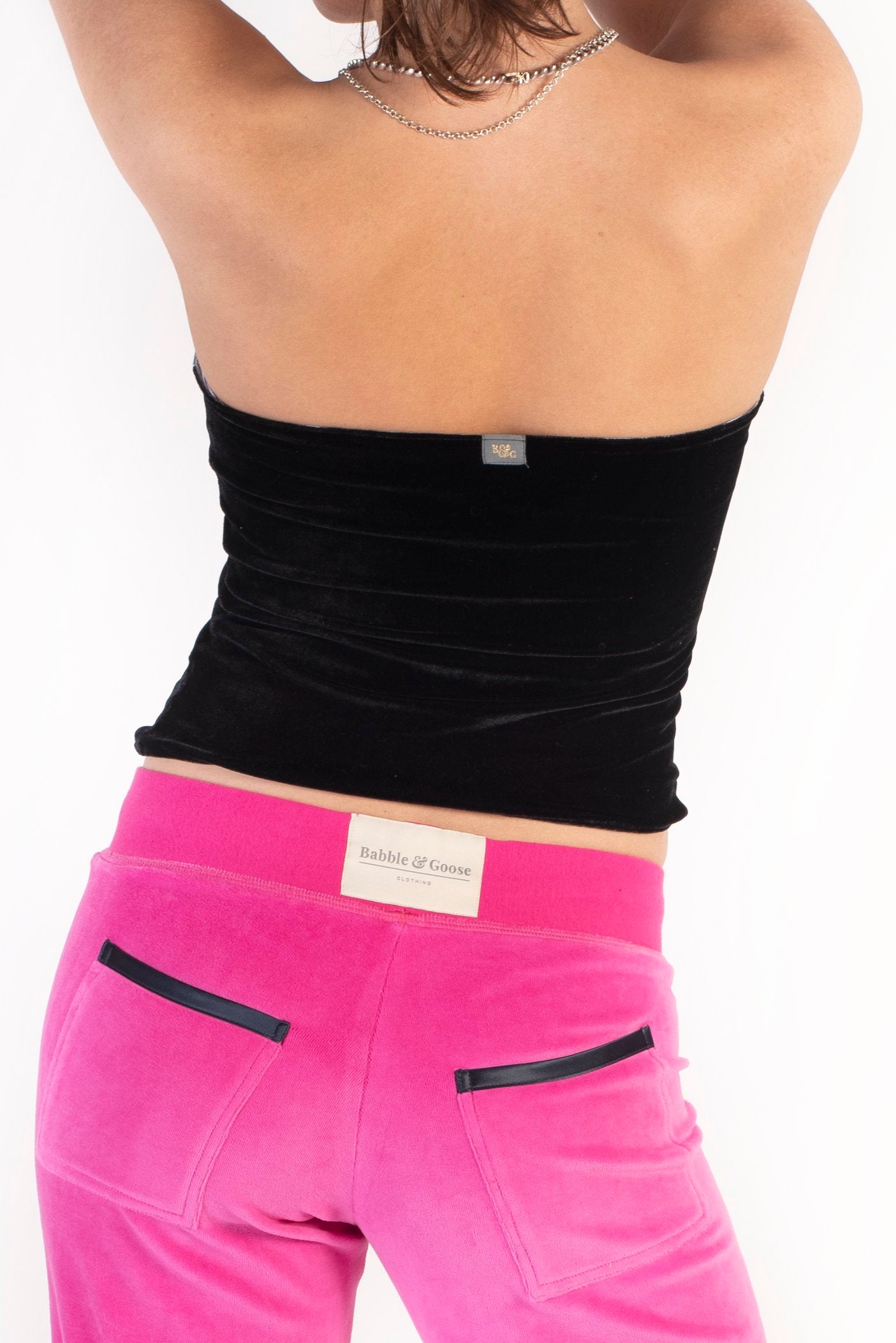 Indi Bandeau Top Black / Stripe