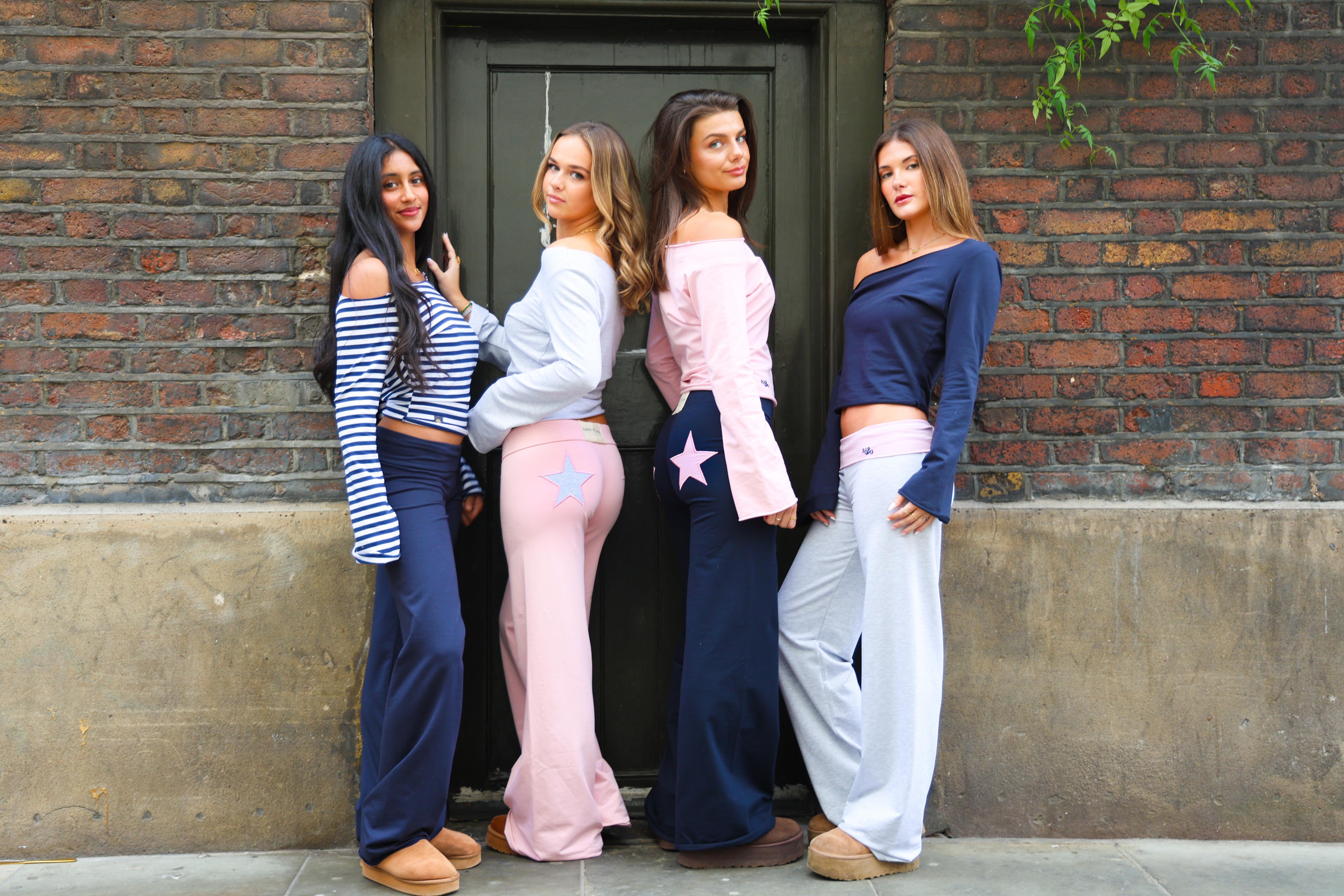 Jersey Stars Contrast Joggers Pale Pink/Light Grey