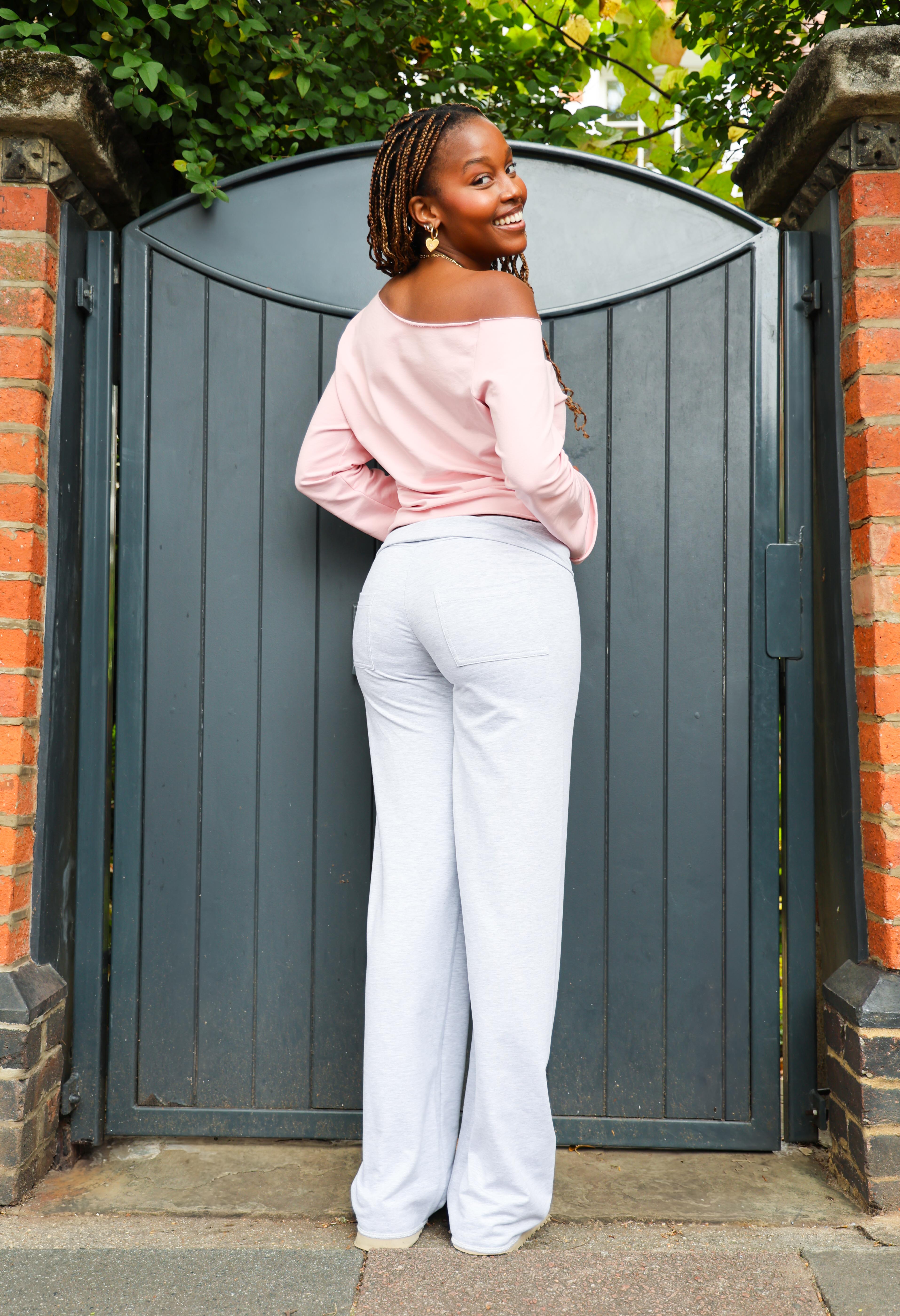 Etalie Fold-Over Joggers - Grey