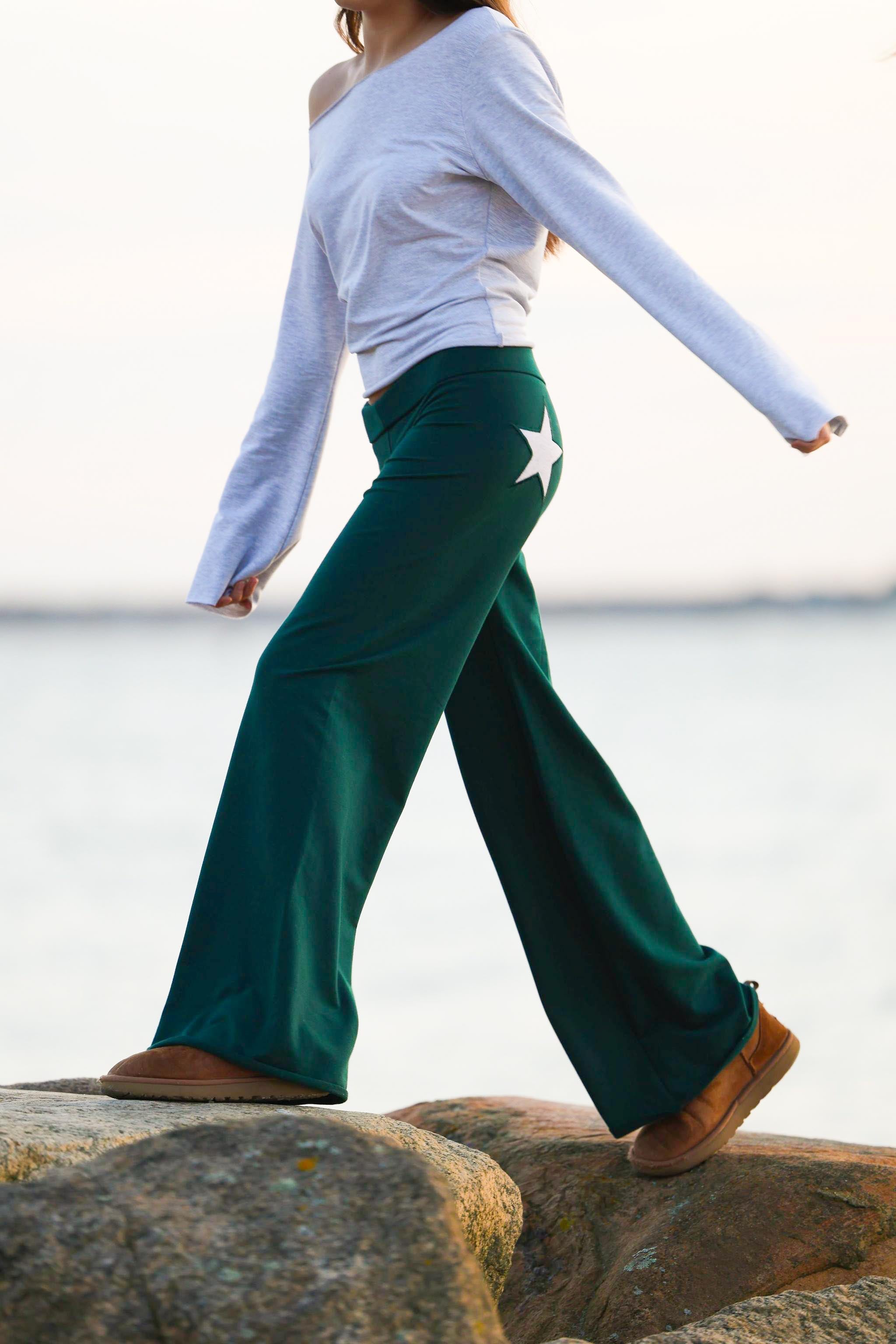 Jersey Stars Contrast Joggers Forest Green/Light Grey