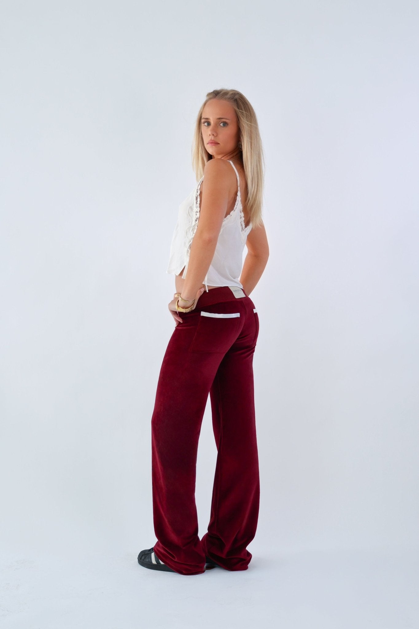 Allegra Campus Collection By Caitlin - Bordeaux/Ivory Jogger - Babble & Goose