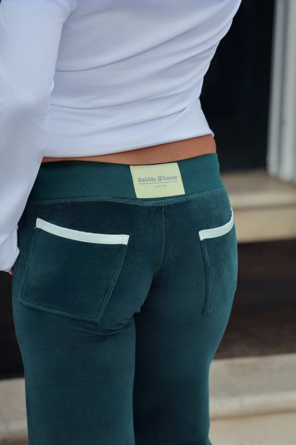 Allegra Campus Collection By Caitlin - Forest Green/Ivory Jogger - Babble & Goose