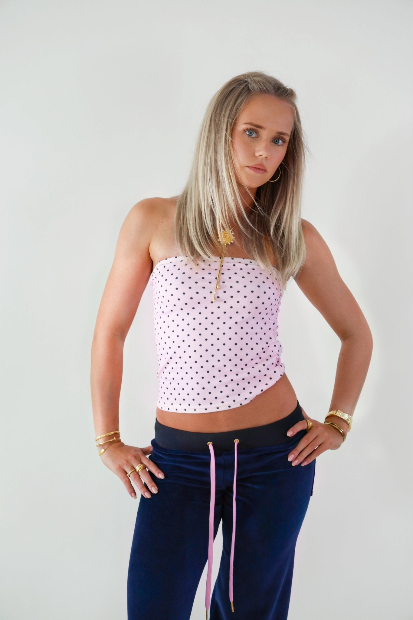 Allegra Campus Collection By Caitlin - Navy/Pale Pink Jogger - Babble & Goose