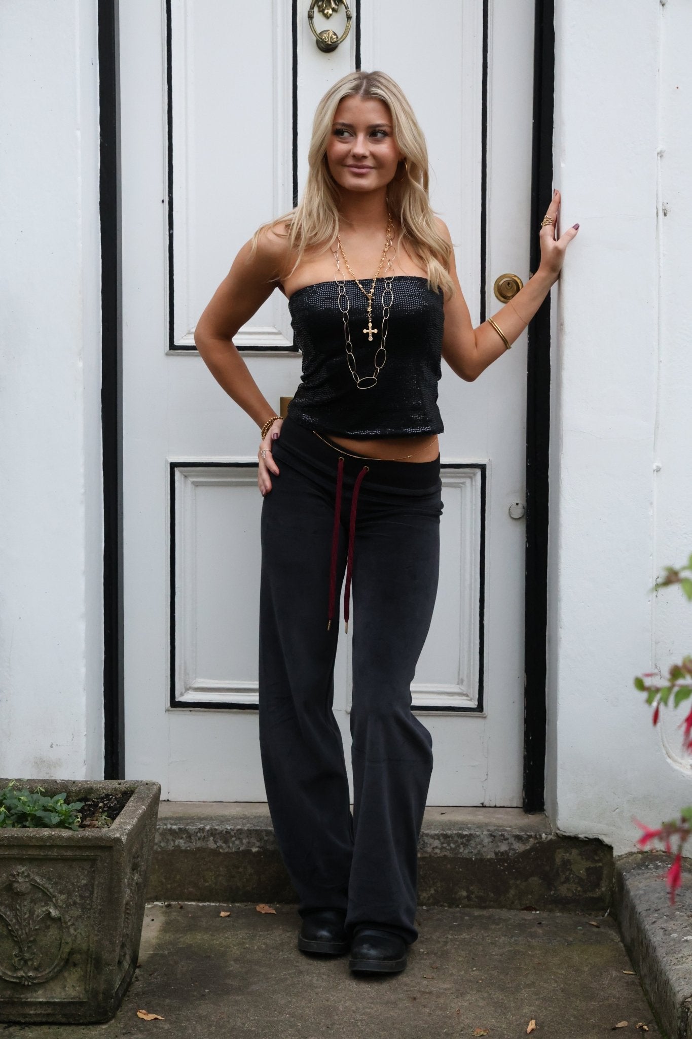 Allegra Jogger Black / Bordeaux - Babble & Goose