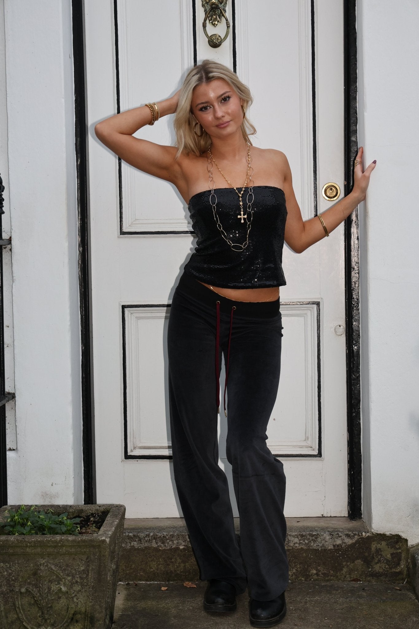 Allegra Jogger Black / Bordeaux - Babble & Goose