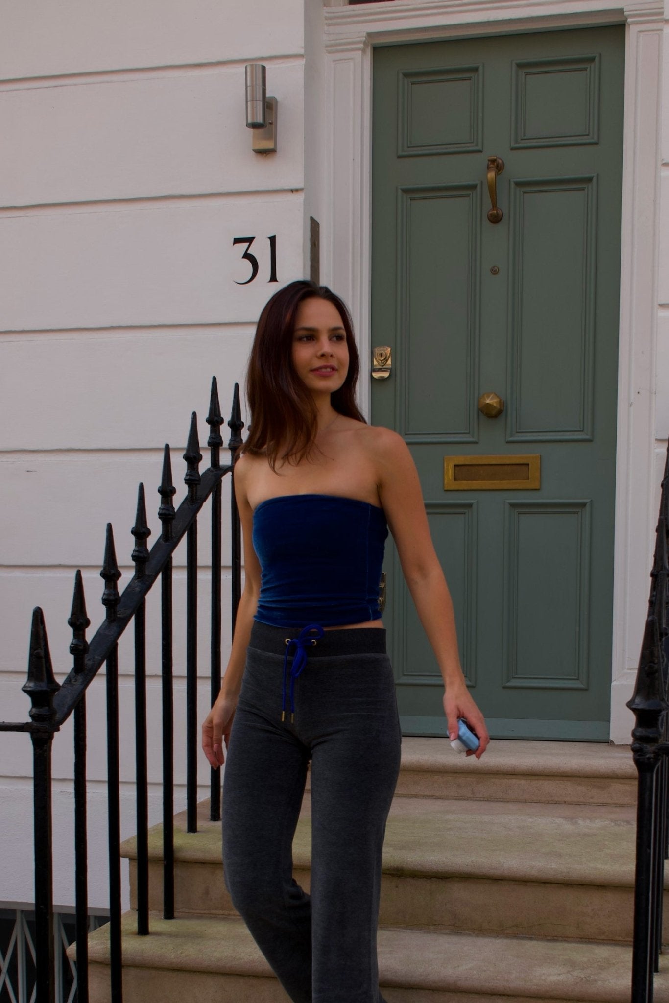 Allegra Jogger Charcoal / Royal Blue - Babble & Goose