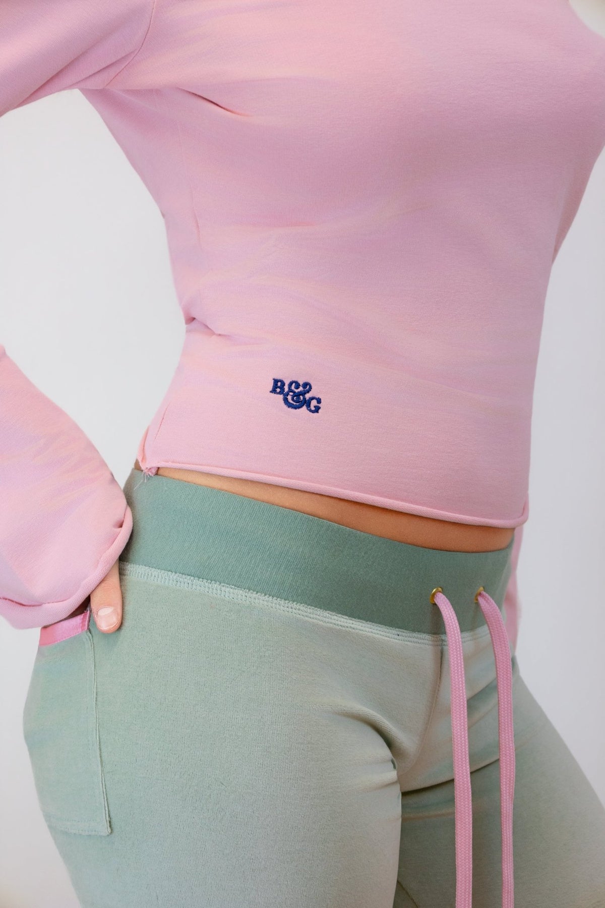 Allegra Jogger Sage / Pale Pink - Babble & Goose