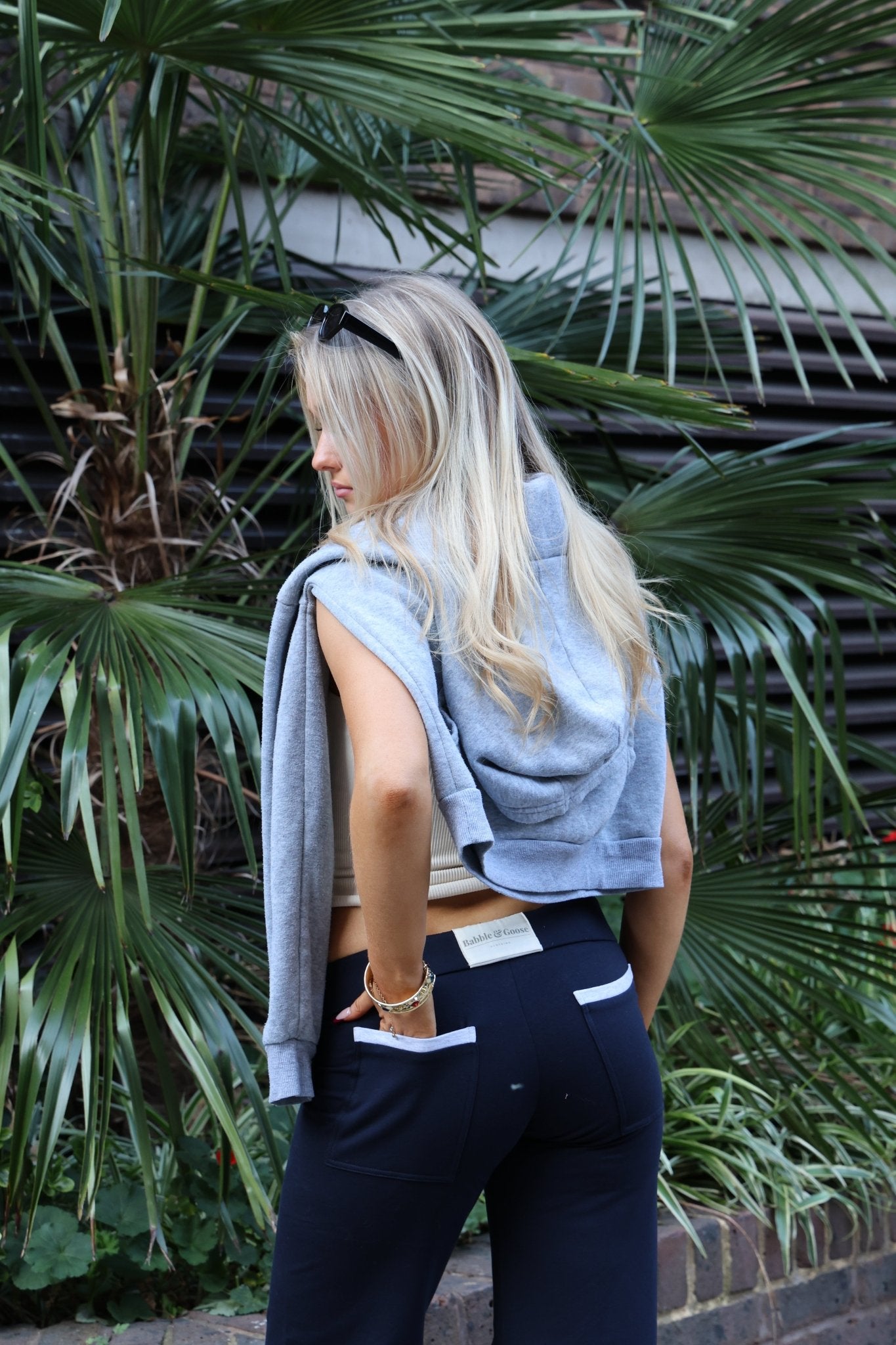 Dora Joggers, Navy/Light Grey - Babble & Goose