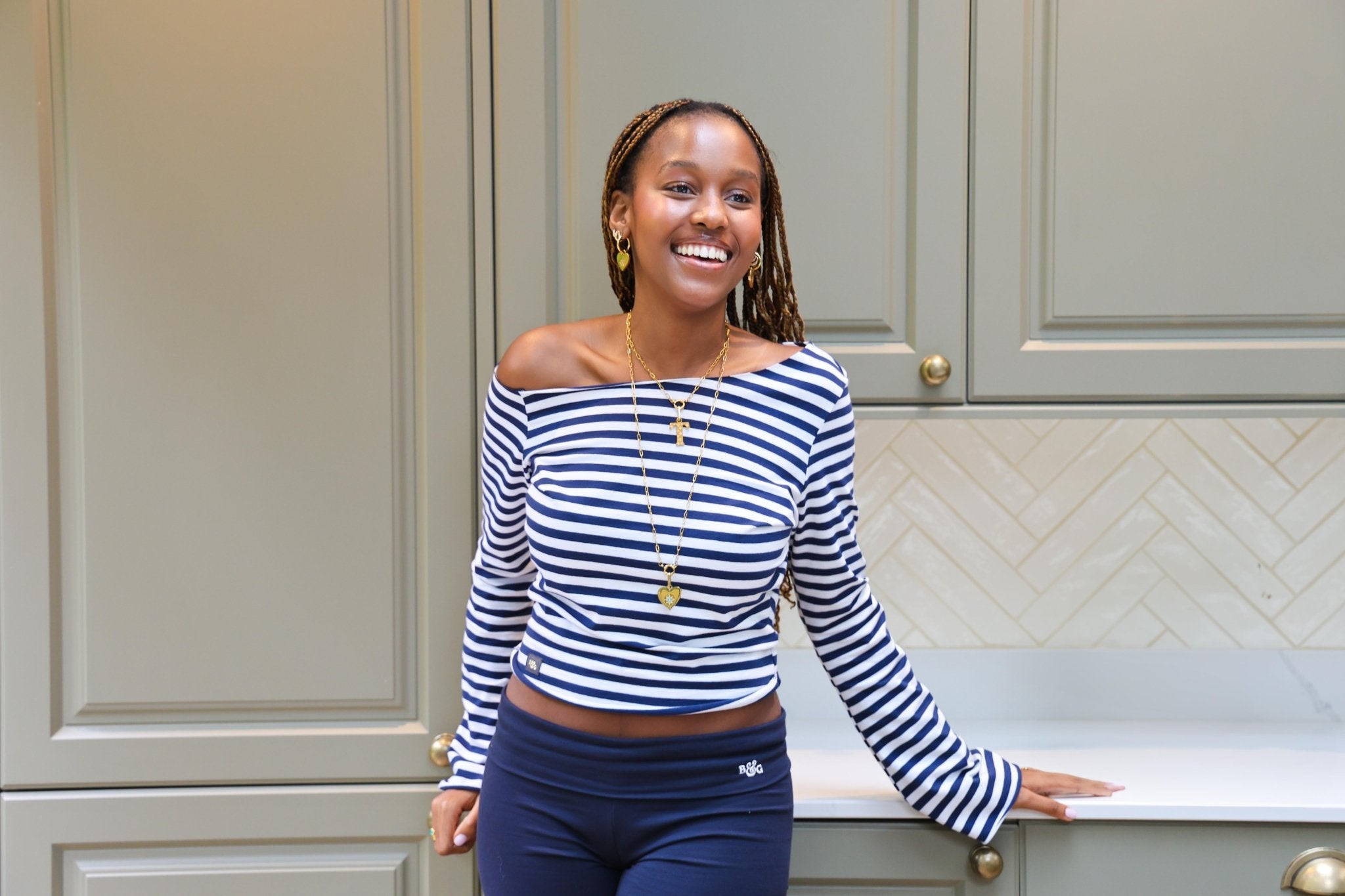 Etalie Fold - Over Joggers - Navy - Babble & Goose