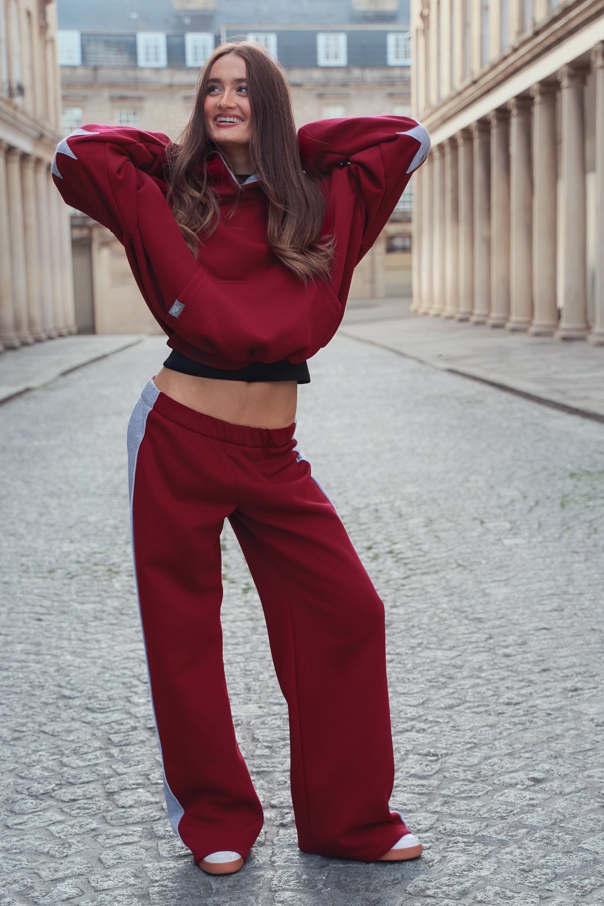 Jackson Joggers Bordeaux & Grey Jersey