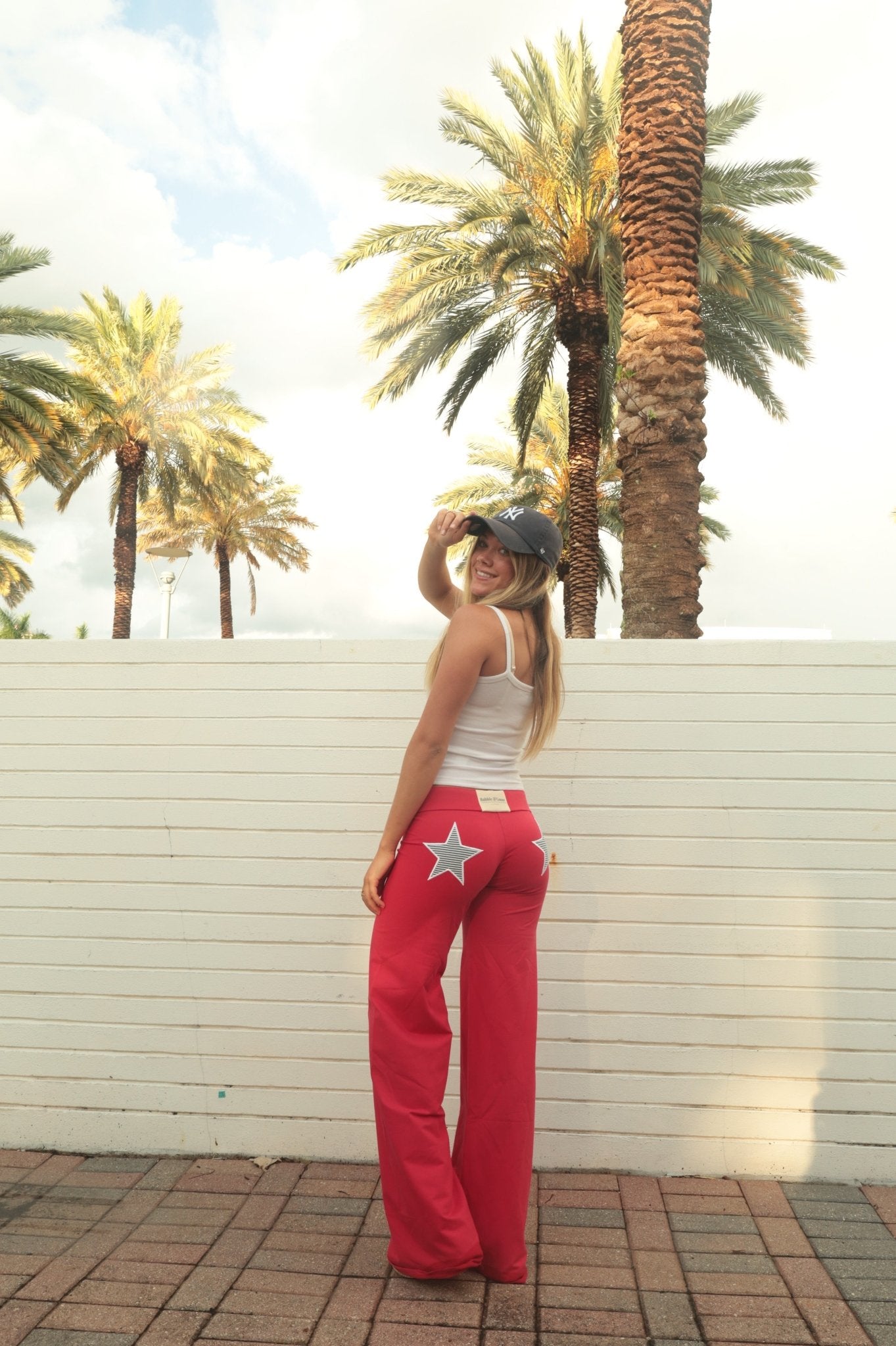 Jersey Star Jogger Red / Navy Stripe - Babble & Goose