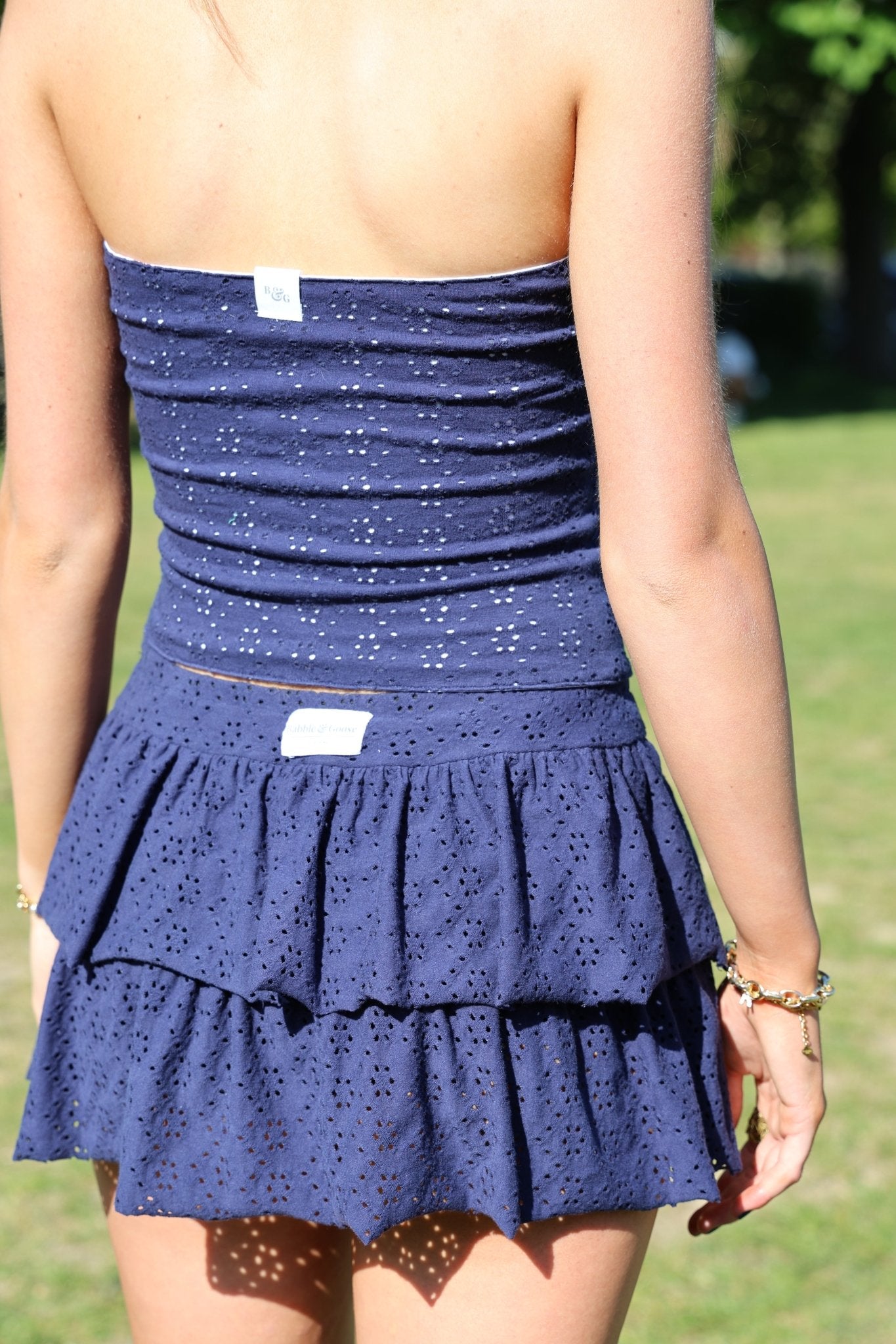 Lily Embroidered Skort - Navy - Babble & Goose