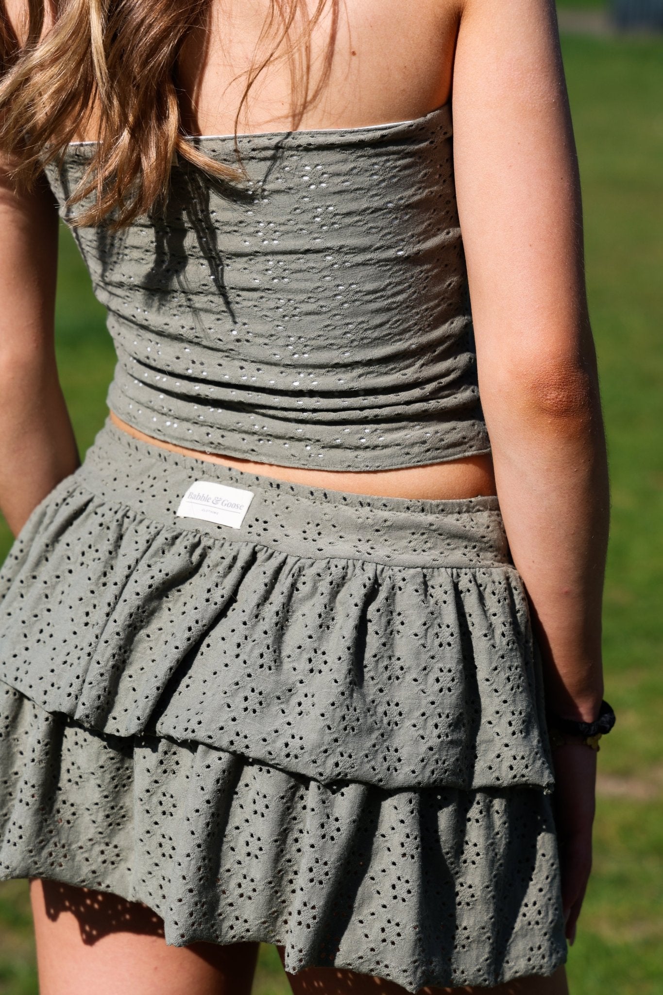 Nearly Perfect - Lily Embroidered Skort - Olive - Babble & Goose